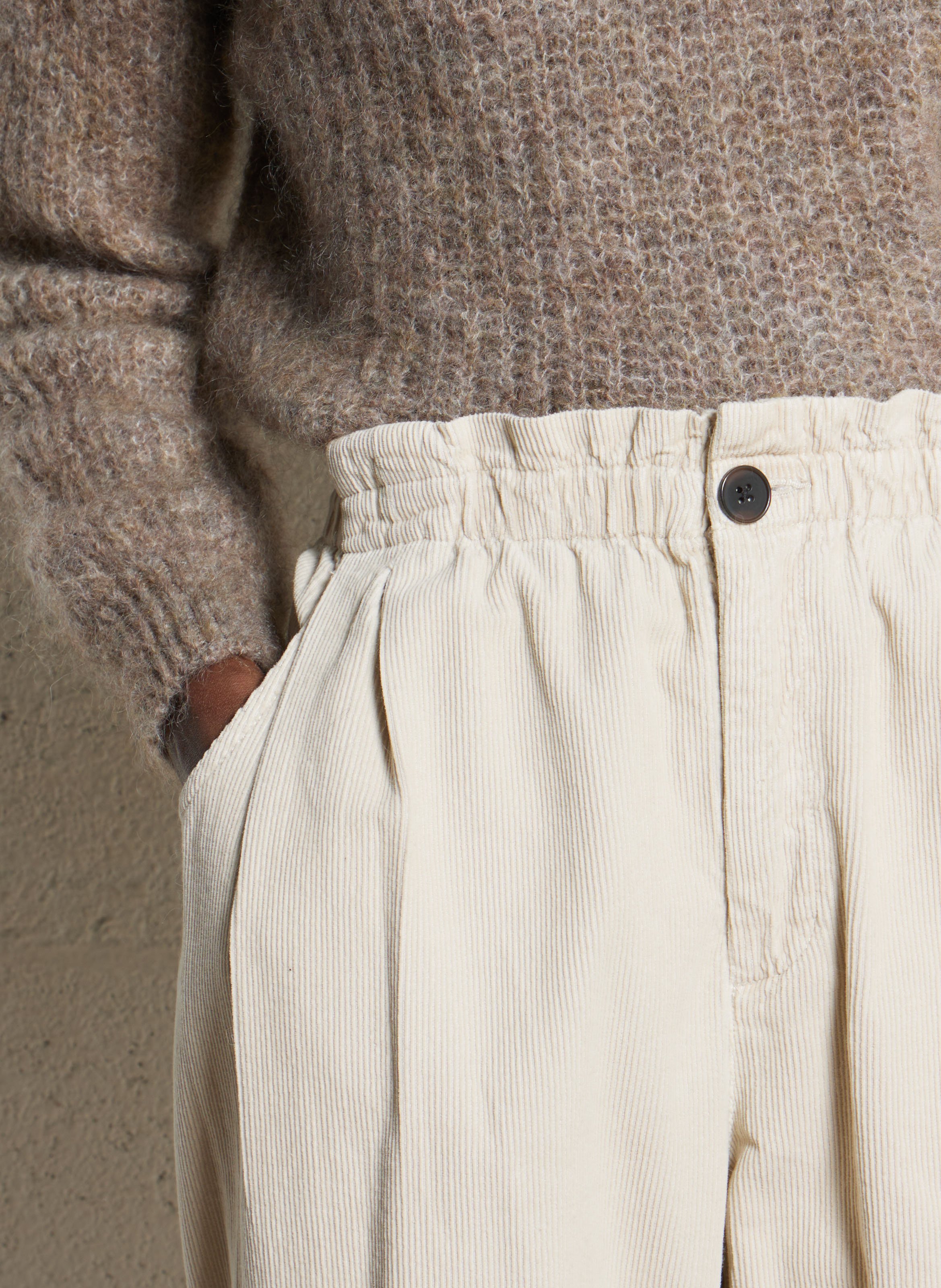 Broek met rechte pijpen van velours BELLEROSE Wit