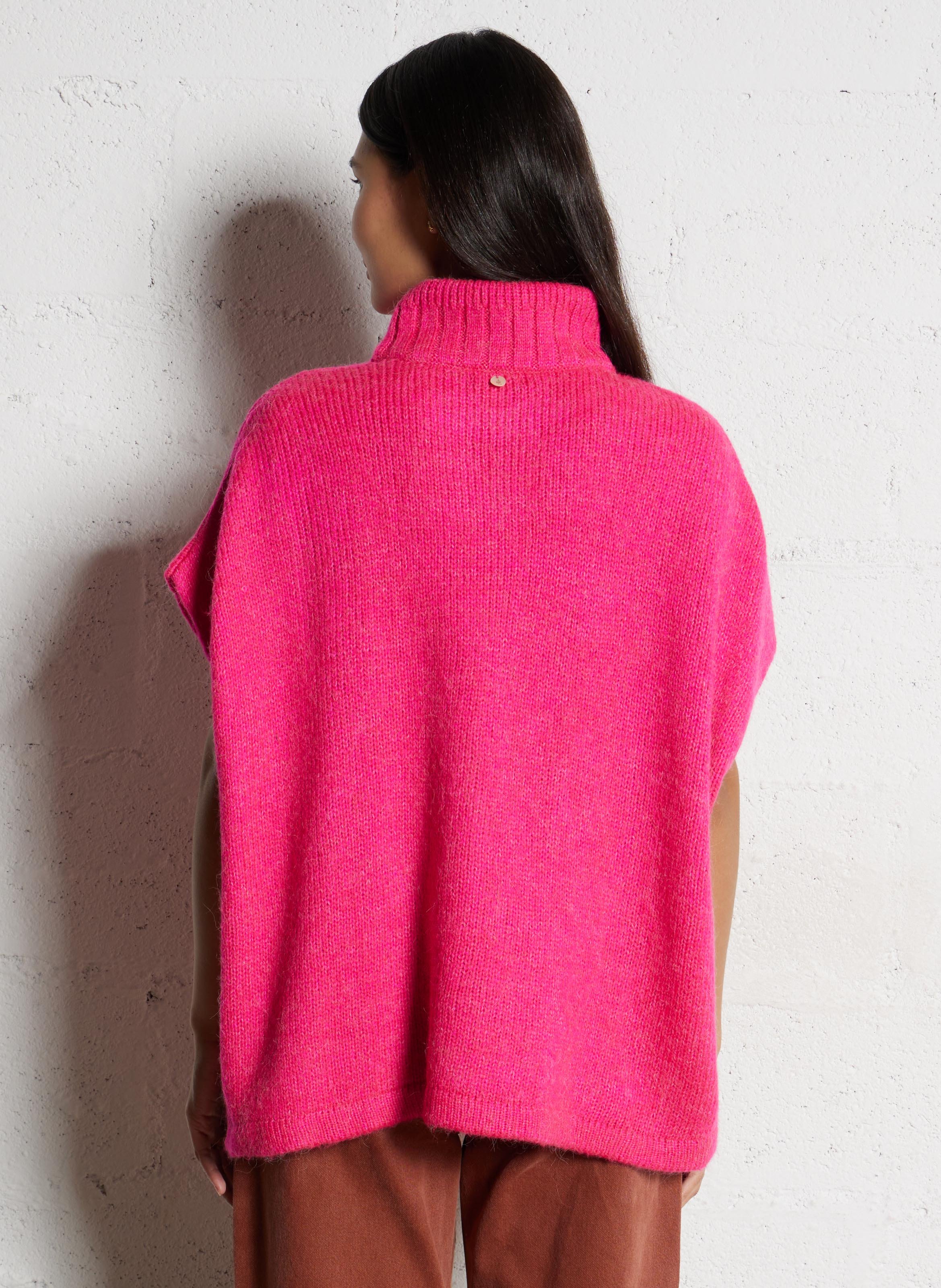 Mouwloze oversized trui ONE STEP Roze