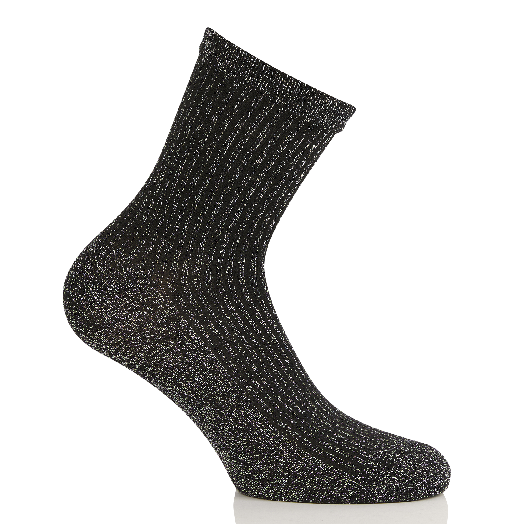 Glittery organic cotton blend socks PIECES Black