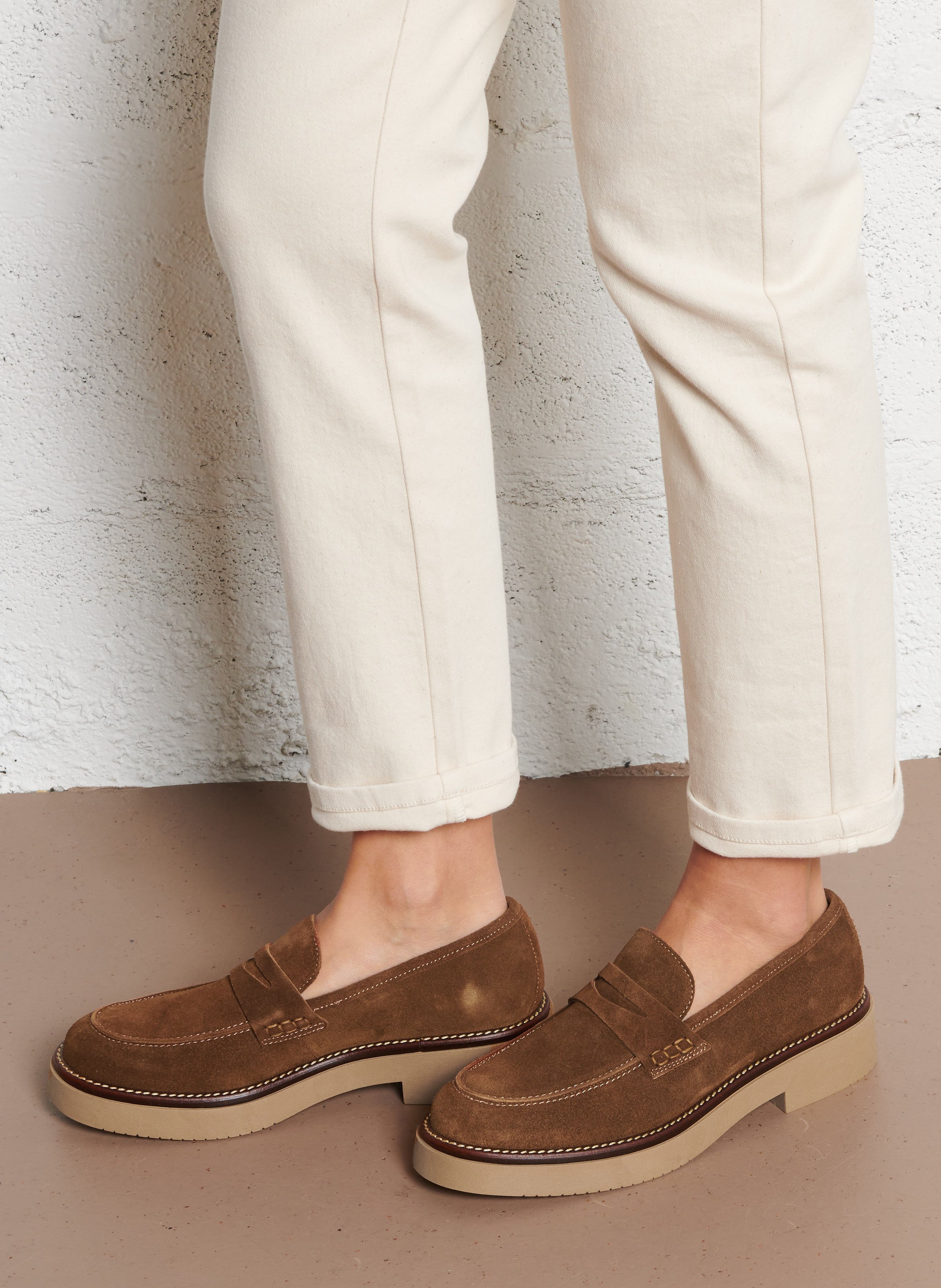 Mocassins suédé en cuir  BOCAGE Marron