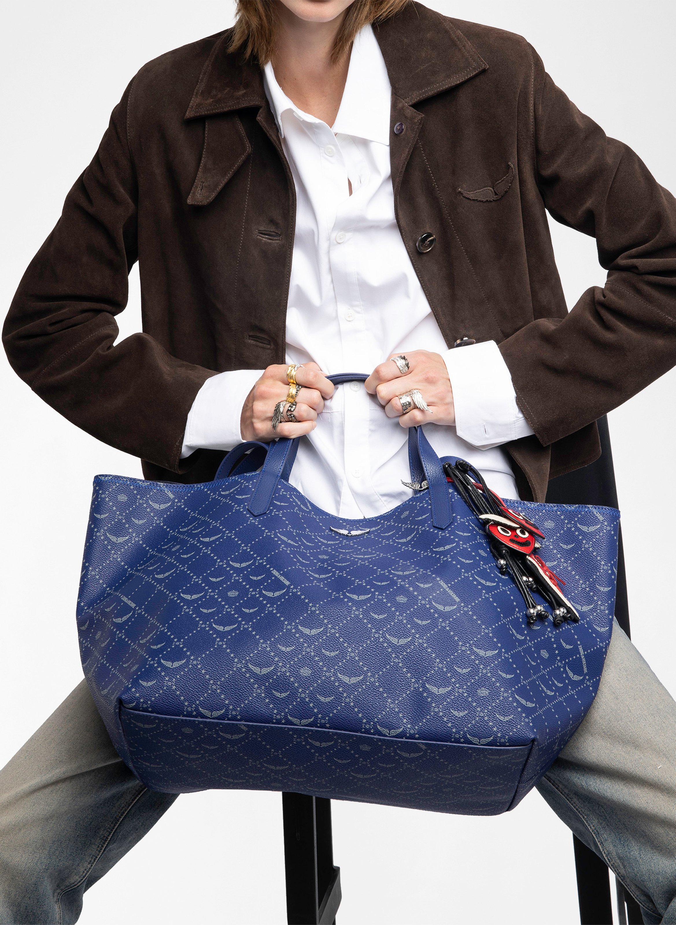 Shopper tas met print ZADIG&VOLTAIRE Blauw