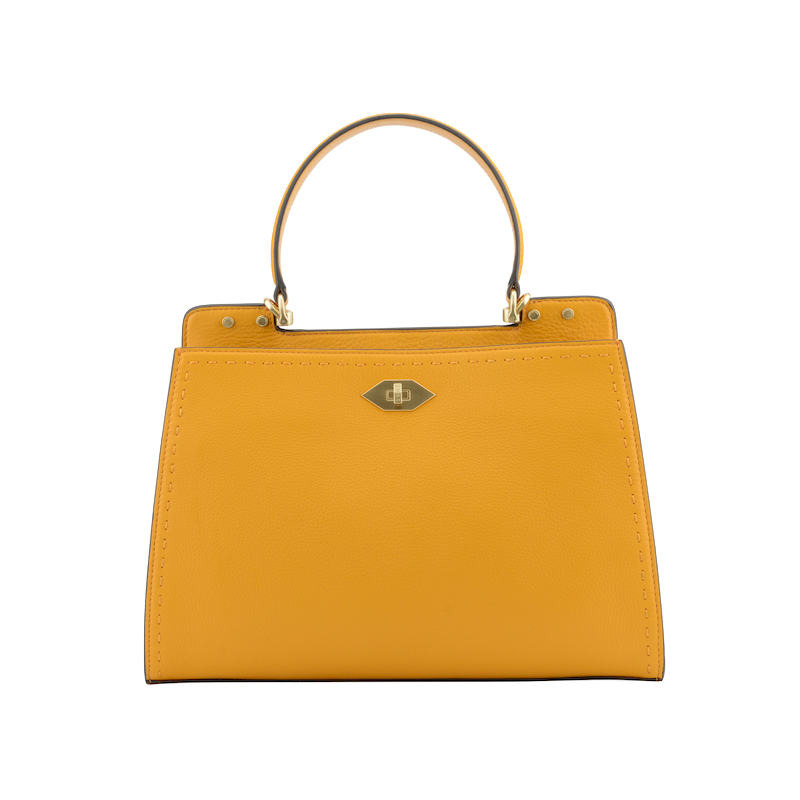 Handbag - cowhide leather POURCHET Red