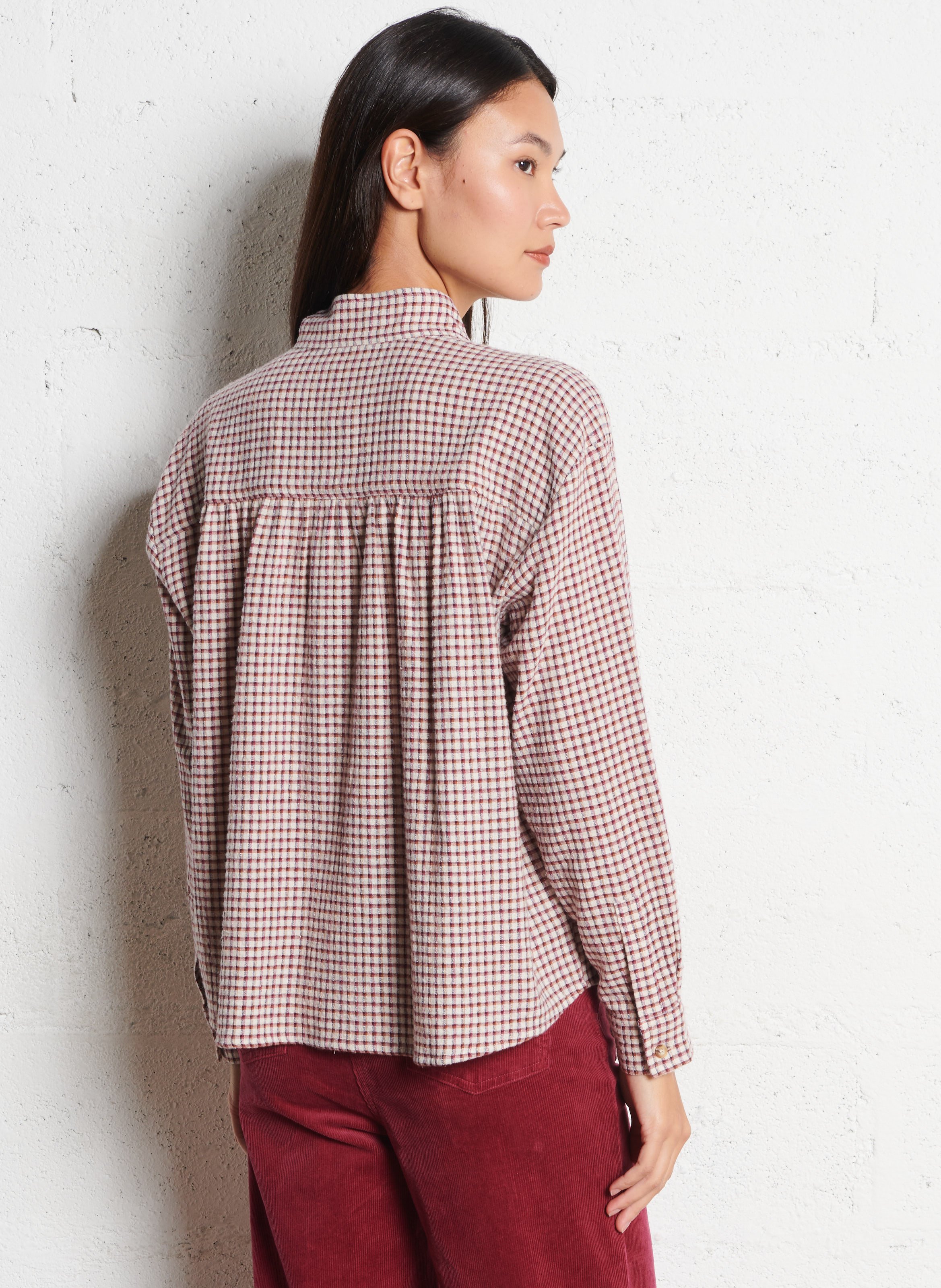 Oversized geruite katoenblend blouse SACRECOEUR Veelkleurig