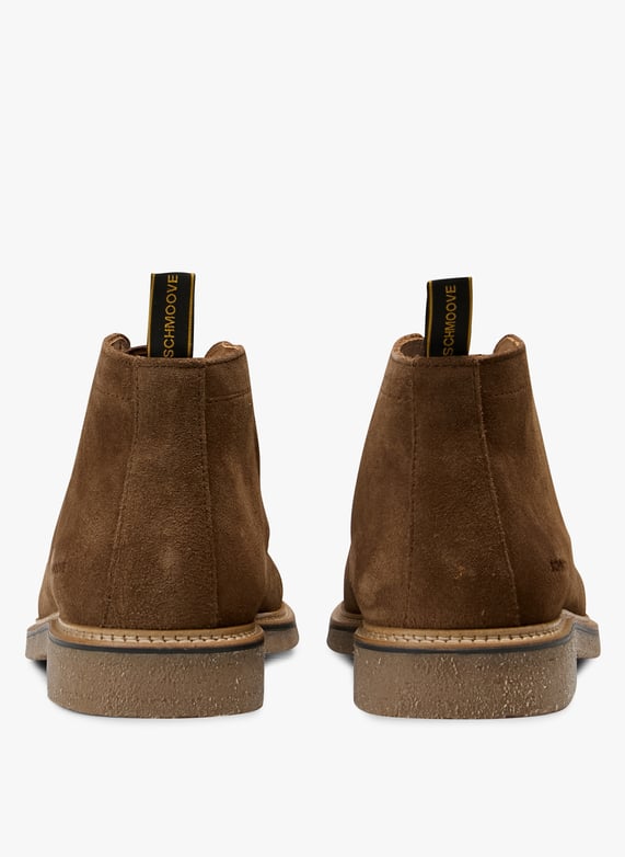 Lace-up suede leather ankle boots | Brown by SCHMOOVE Lace-up suede leather ankle boots Brown
