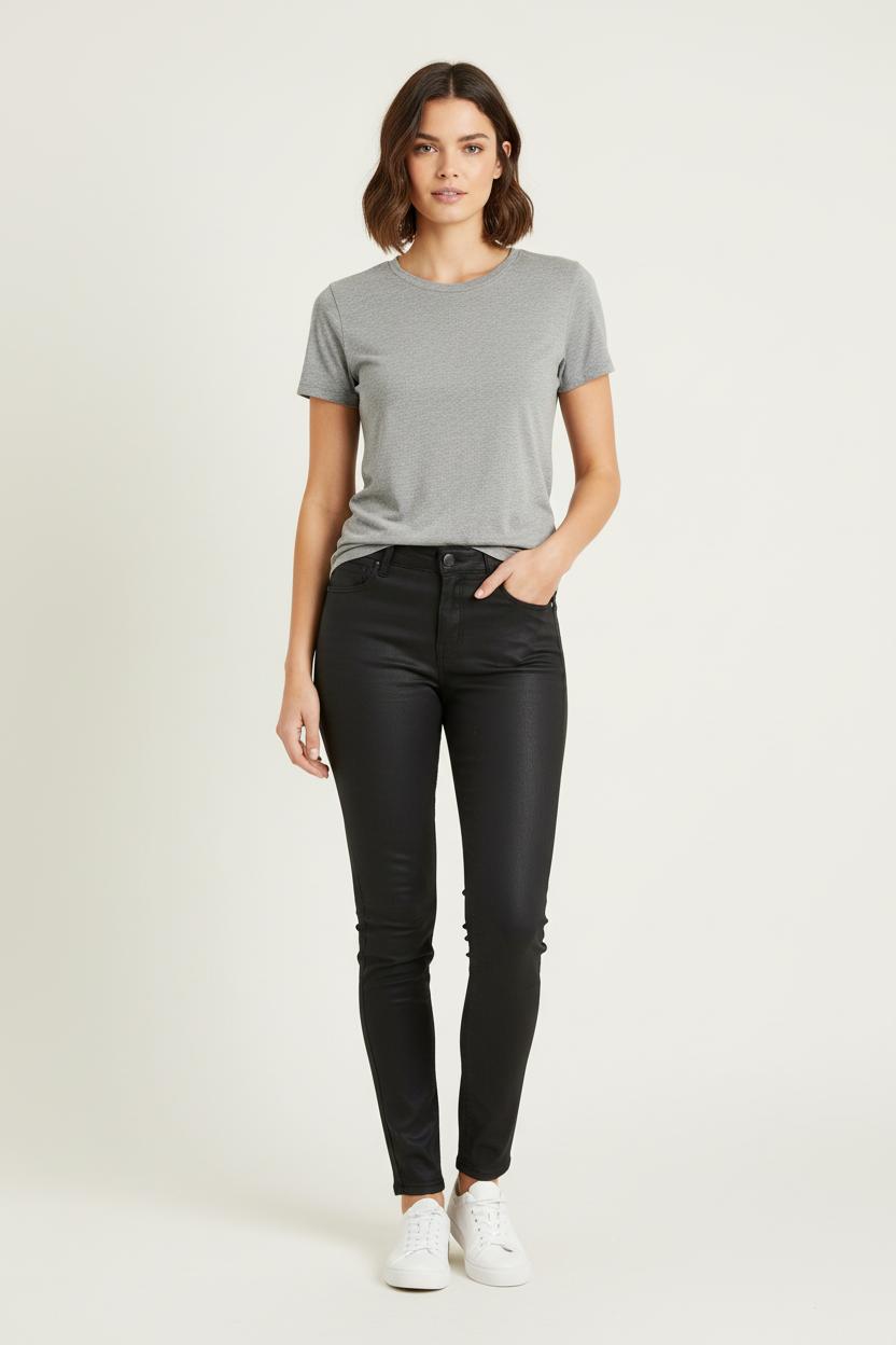 Cropped slim jeans with studs COMPTOIR DES COTONNIERS - Seconde main Black