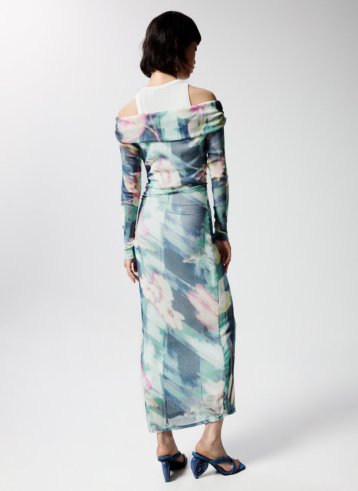 Robe longue col bardot DESIGUAL Noir