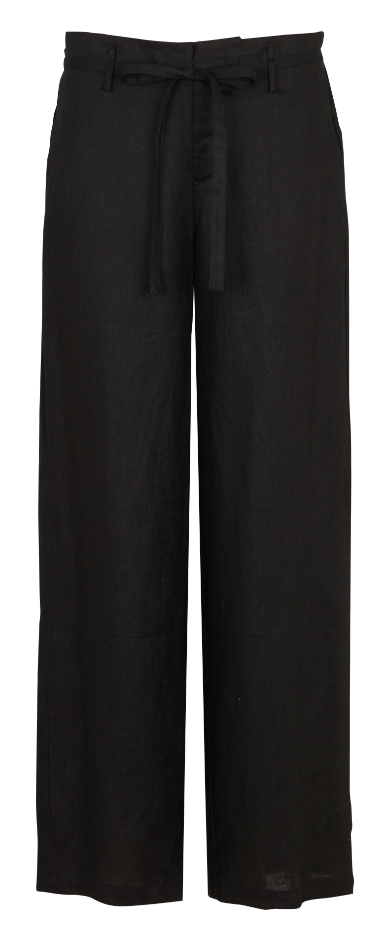 Pantalon large taille haute en lin JC SOPHIE Noir