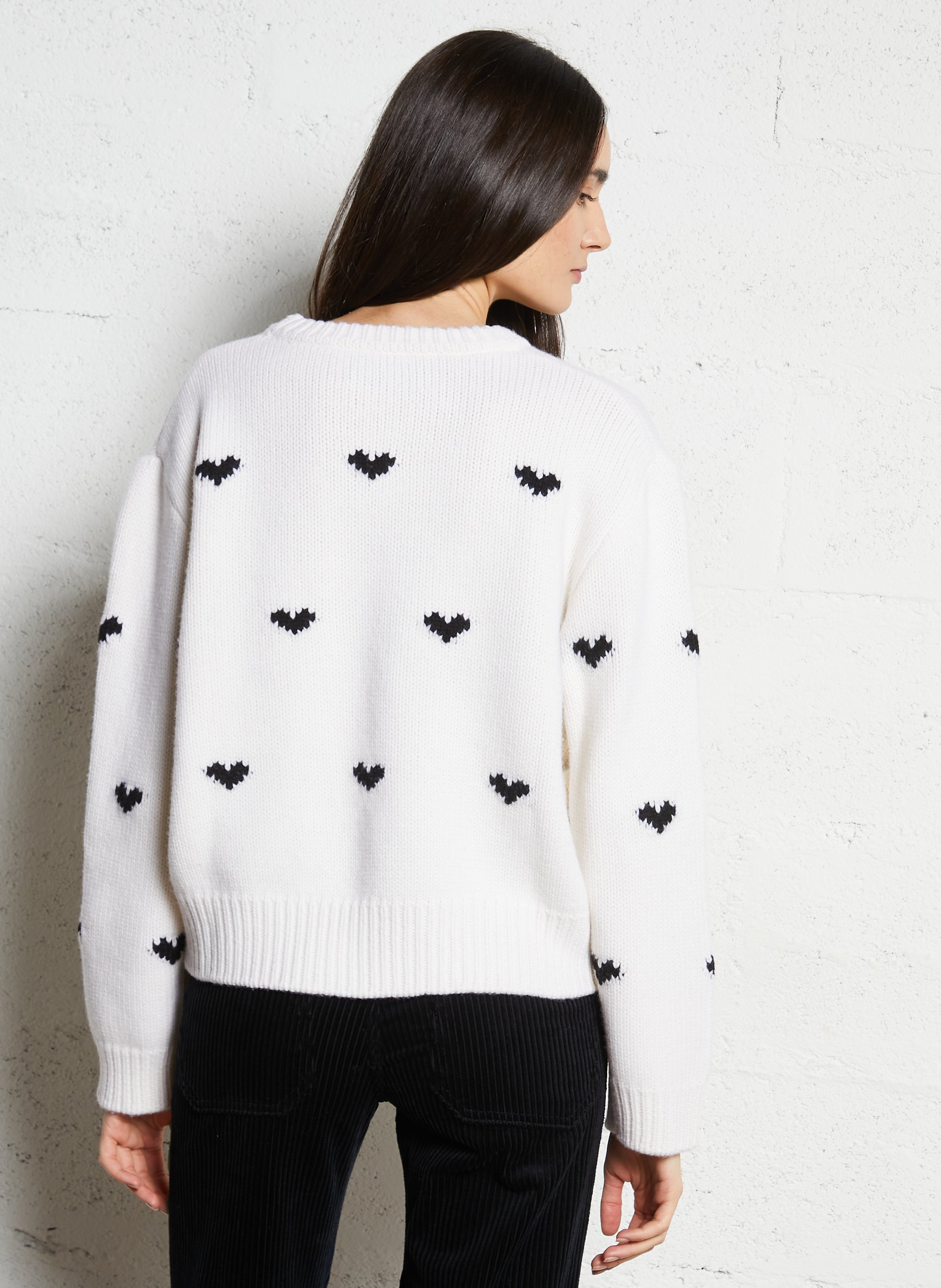 Woleg - Oversize-Wollpullover mit Rundhalsausschnitt BERENICE Weiss