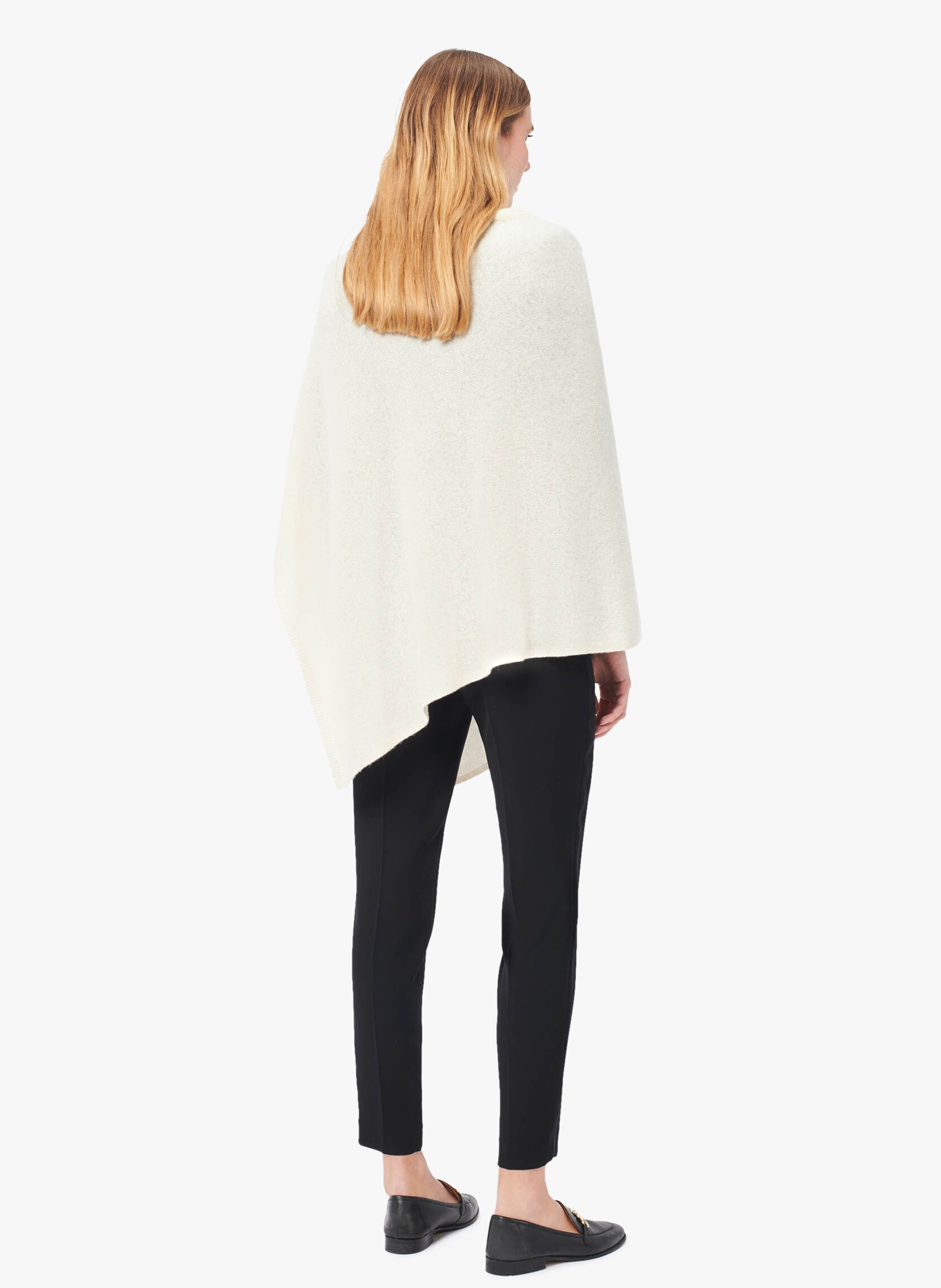 Poncho asymétrique en cachemire mélangé CAROLL Beige