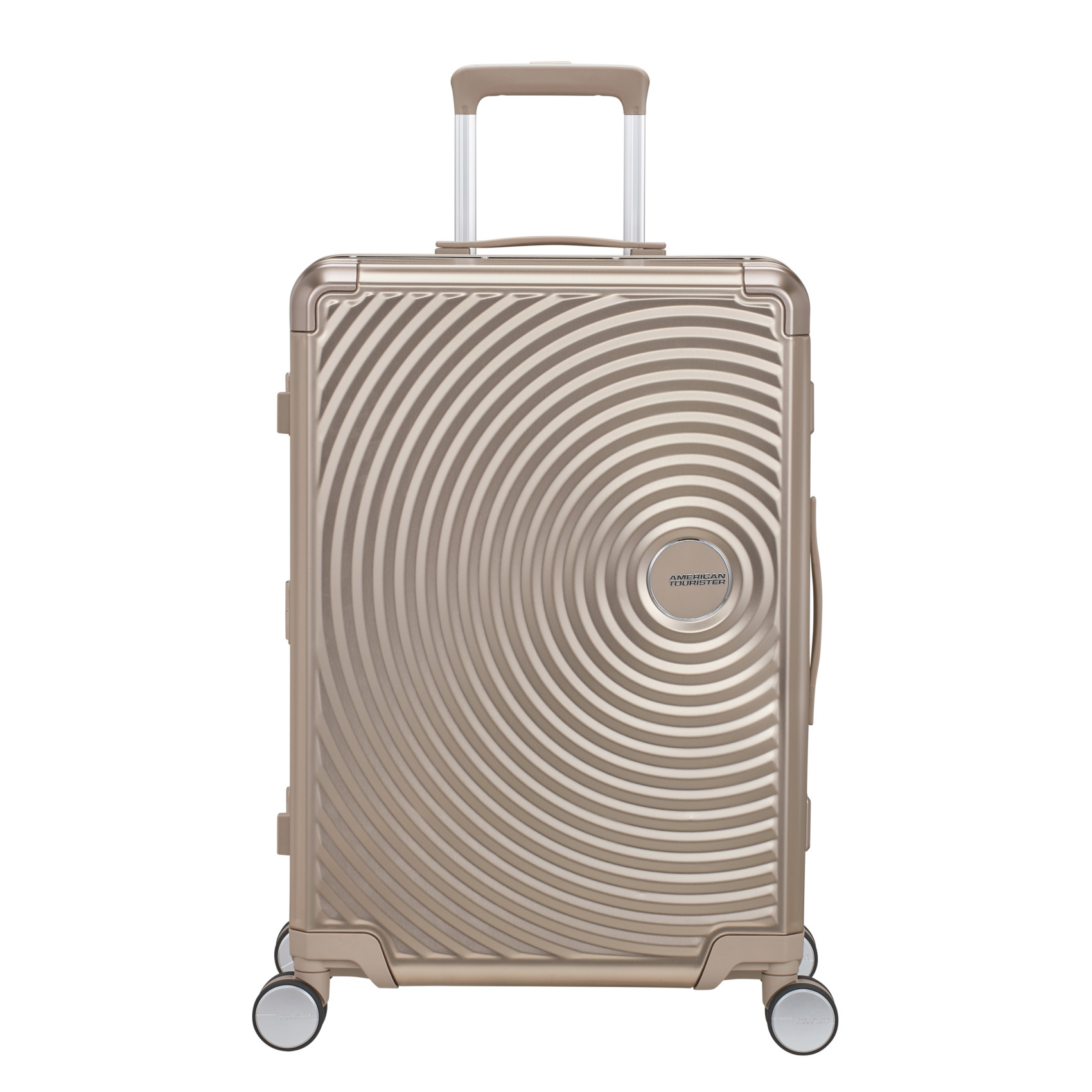 Aluminum suitcase with 4 wheels size M AMERICAN TOURISTER Golden