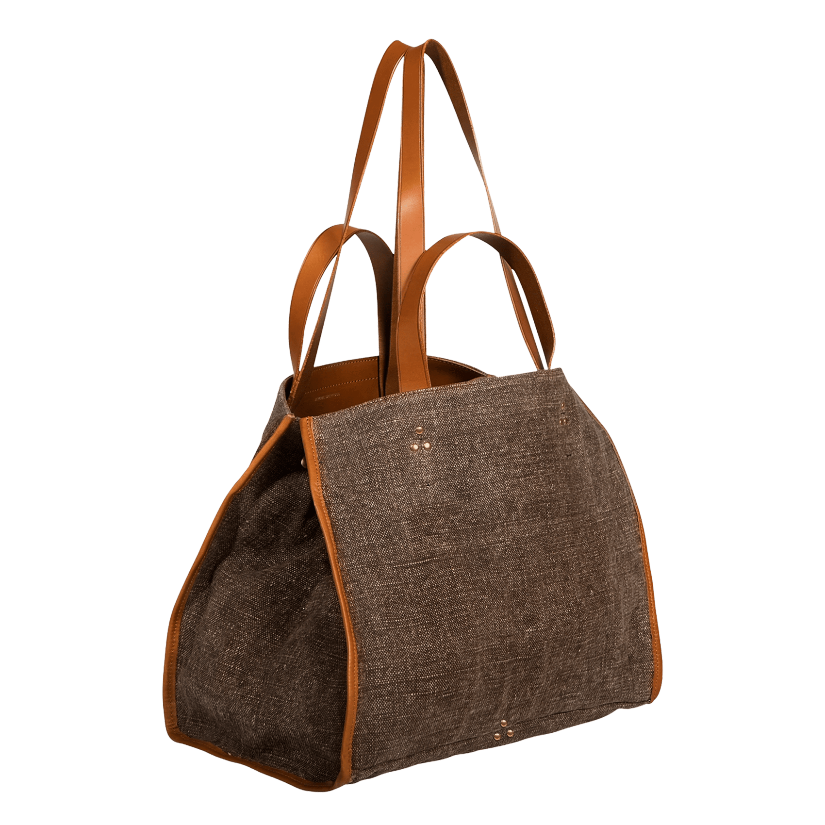 Sac cabas en coton et cuir JEROME DREYFUSS Marron