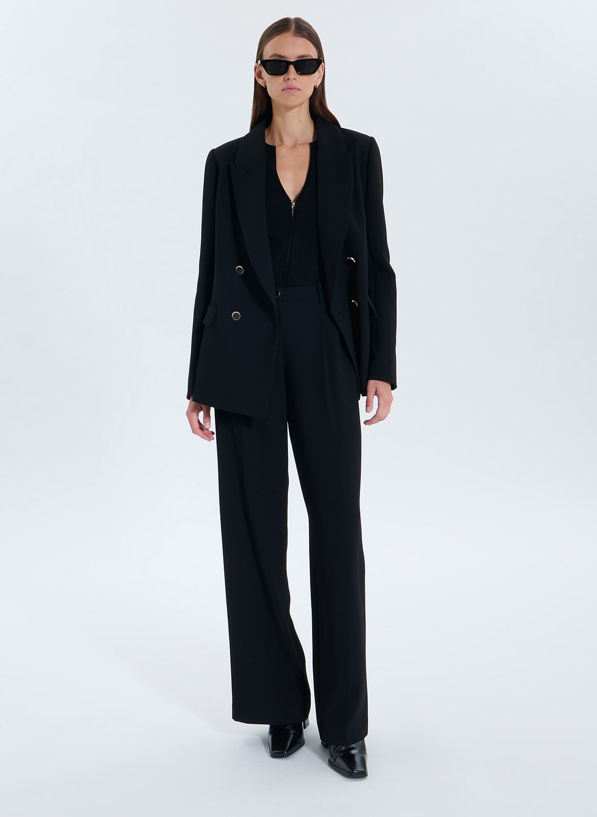 Pantalon large à pinces ZAPA Noir