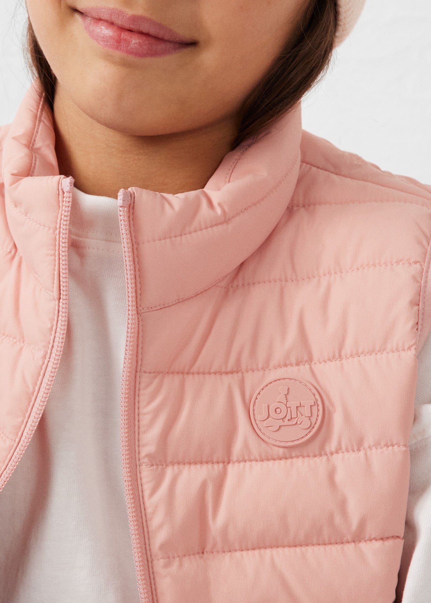 Stretch sleeveless children's down vest Soan JOTT Pink