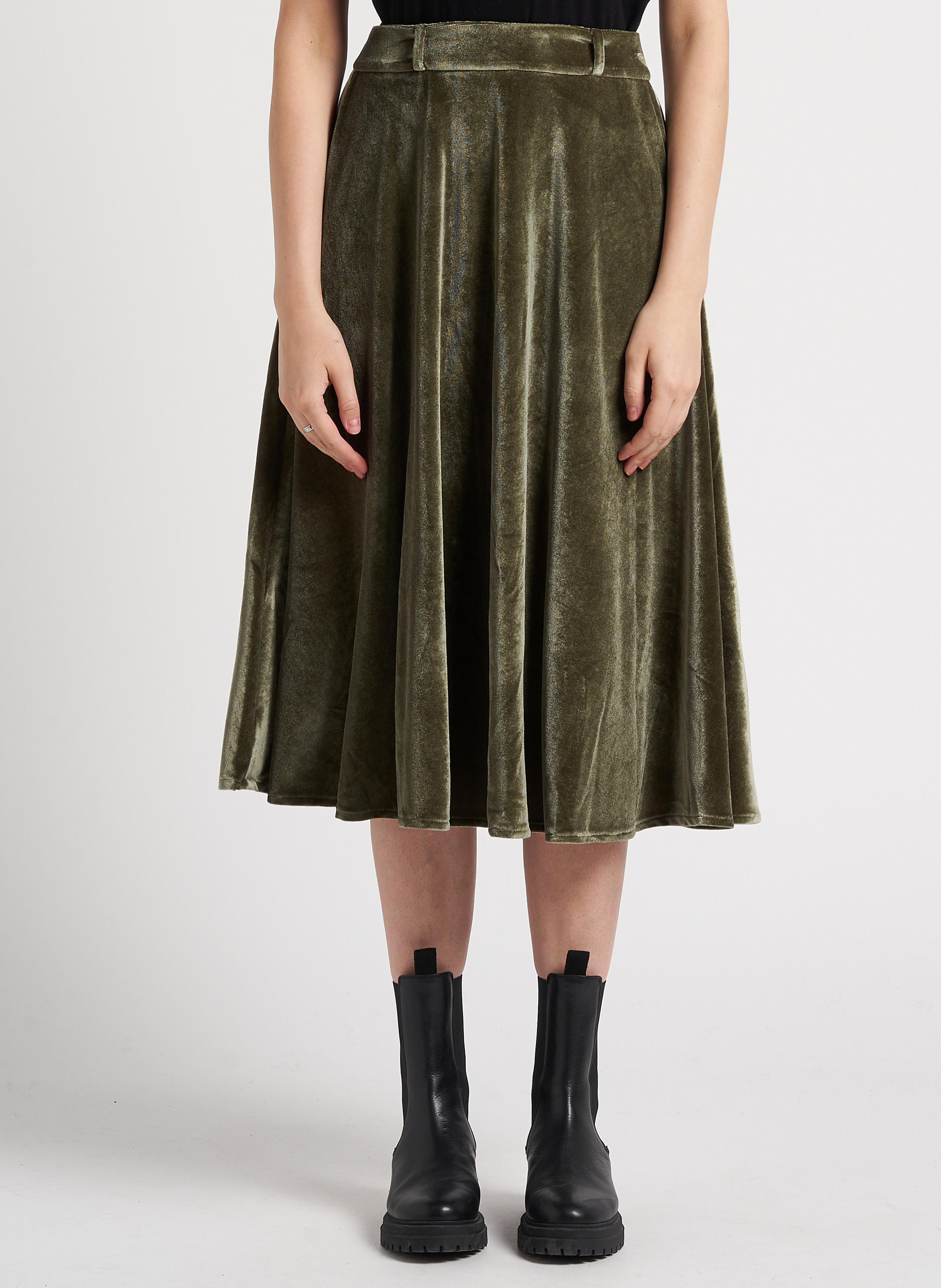 Mid-length velvet skirt STELLA PARDO