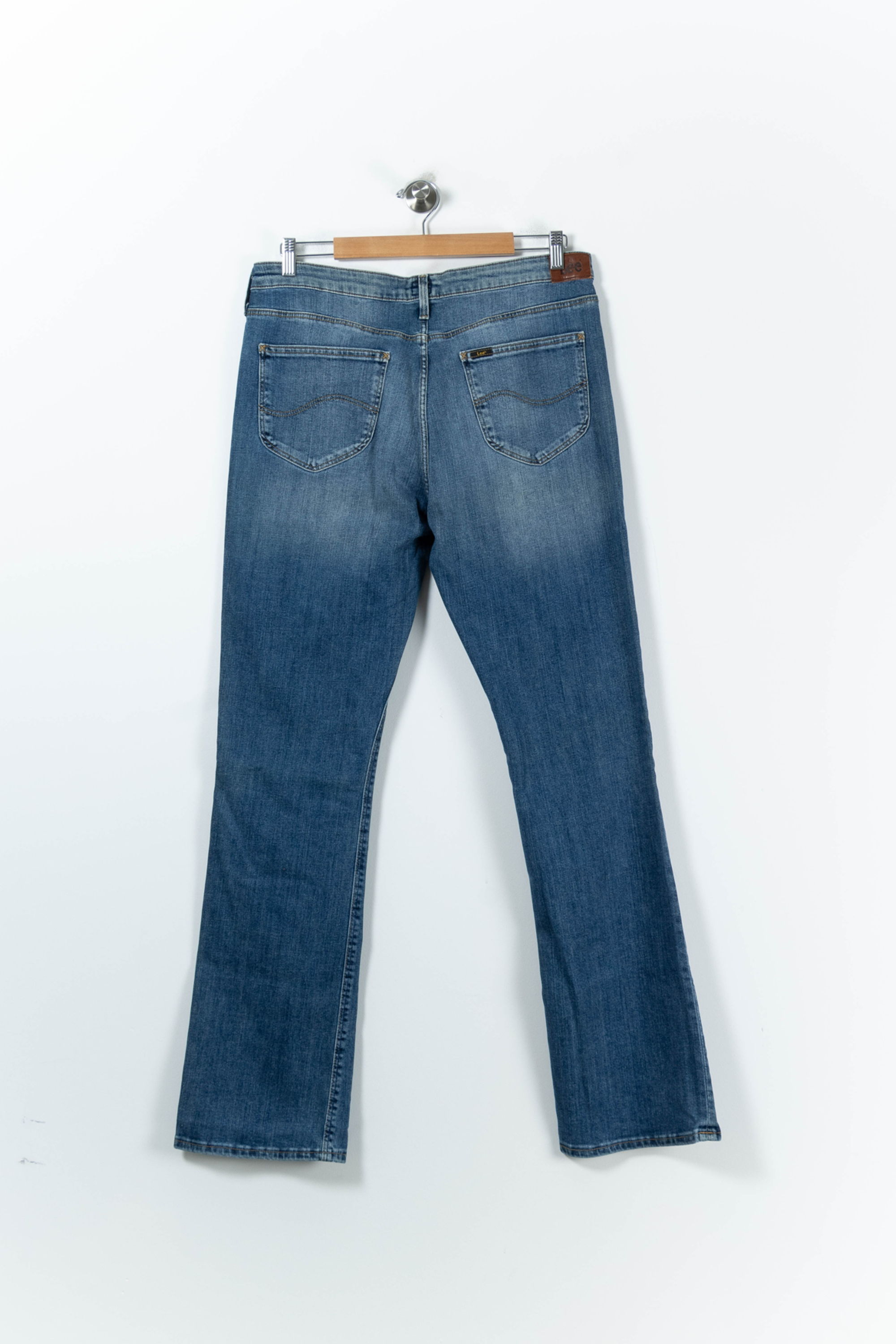 Cropped slim jeans with studs LEE - Seconde Main Blue
