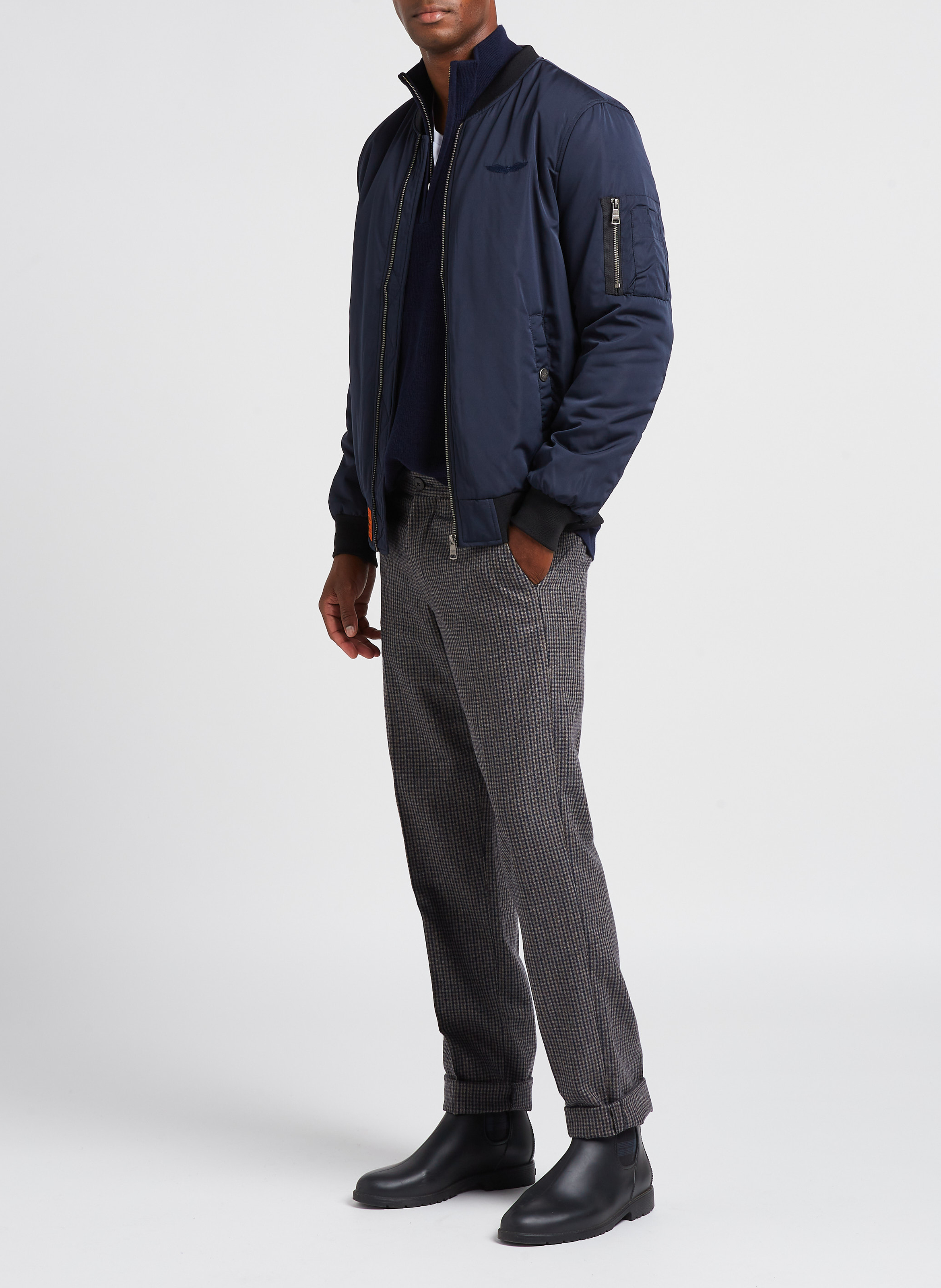 Pantalon droit en laine mélangée SELECTED Gris