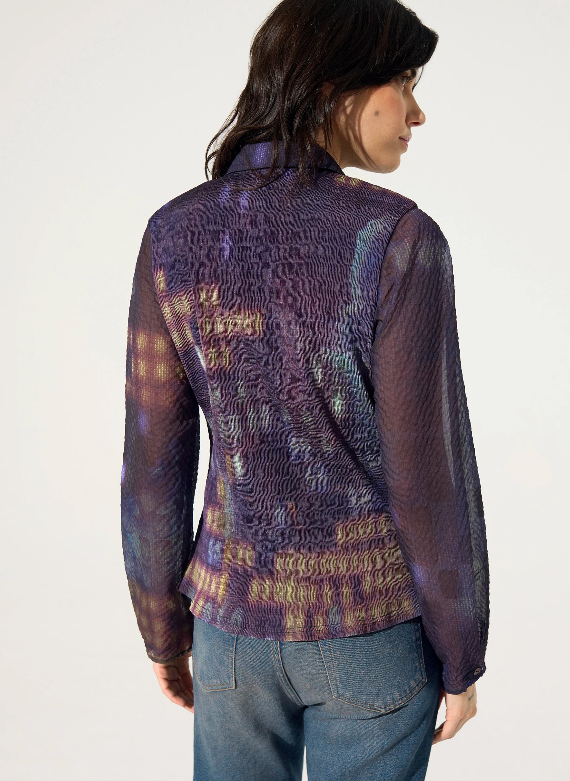 Chemise droite col classique imprimé COTELAC Violet