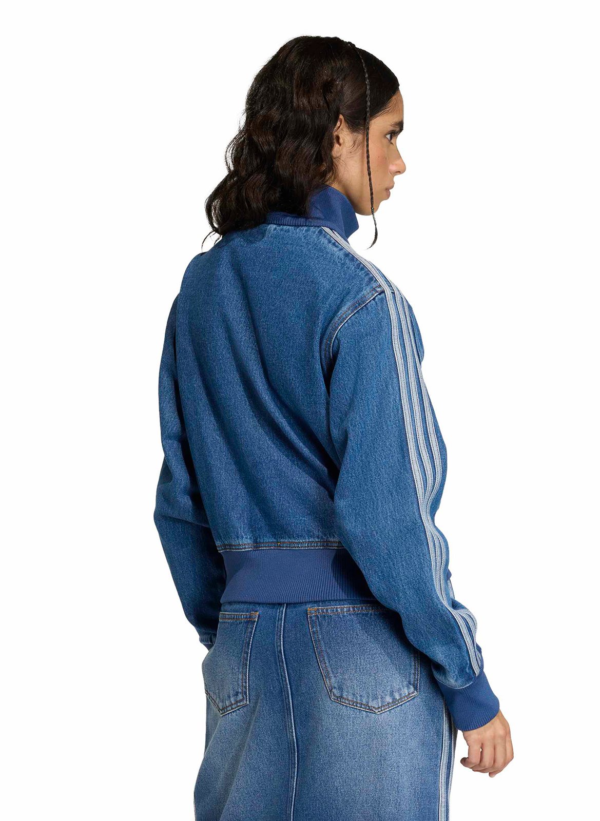 Korte denimjas met rits ADIDAS Blauw