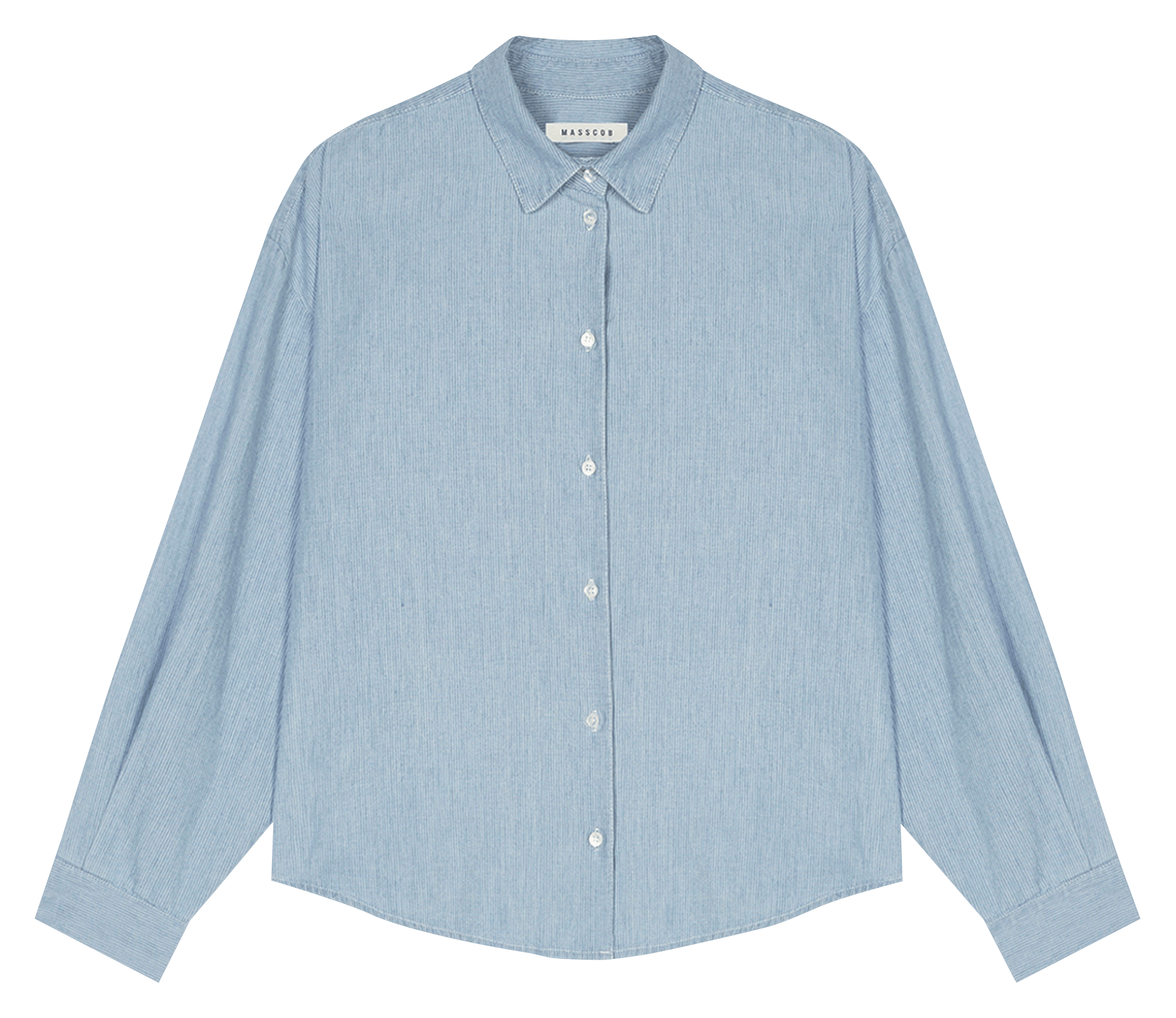 Oversized, katoenen blouse met klassieke kraag MASSCOB Blauw