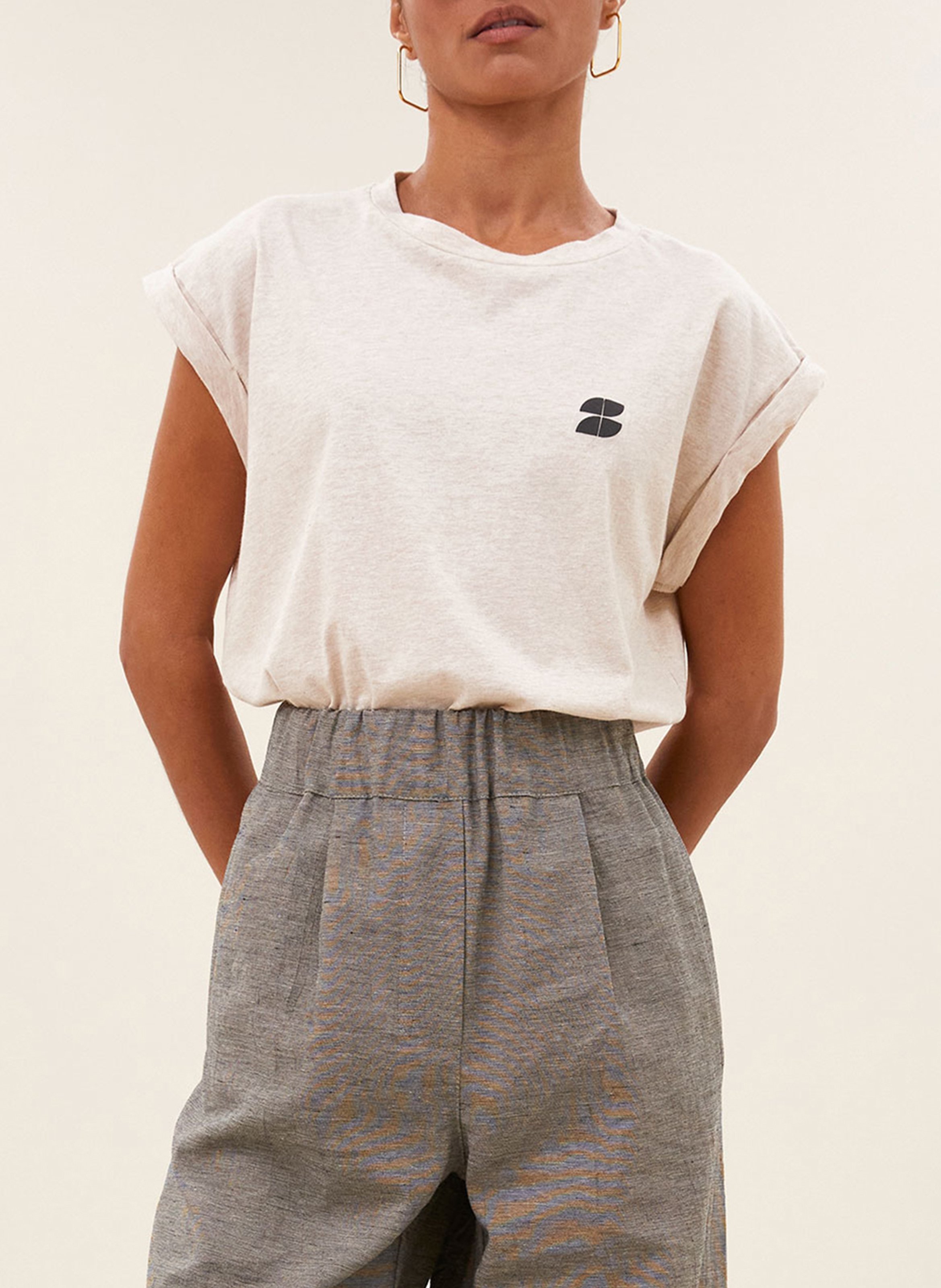 T-shirt van biokatoen met ronde hals BY BAR Roze