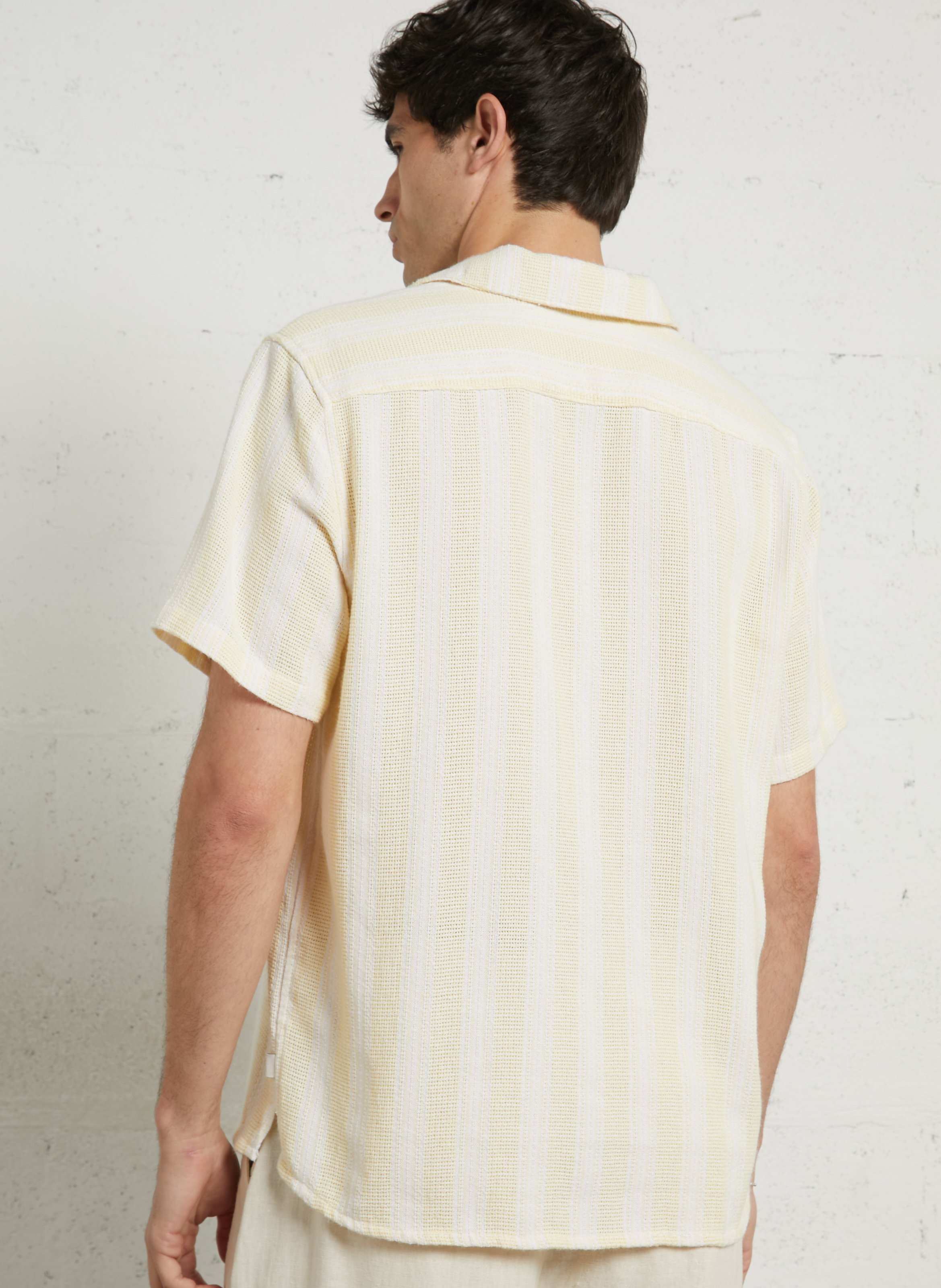 Straight striped shirt with classic collar SOLID Yellow