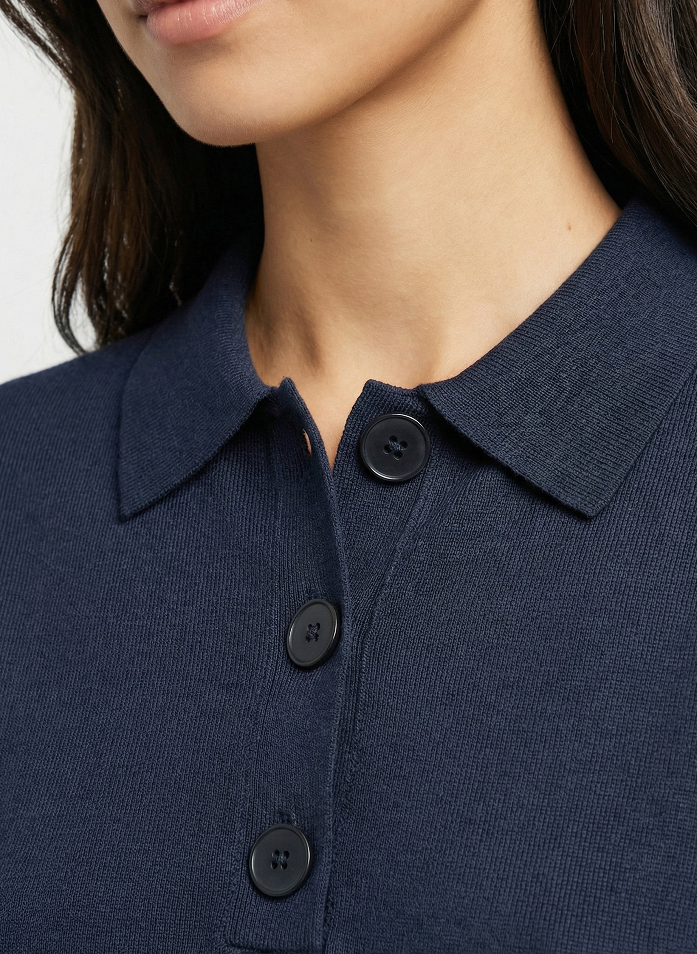 Gerade geschnittenes Poloshirt aus Strick KOOKAI Blau