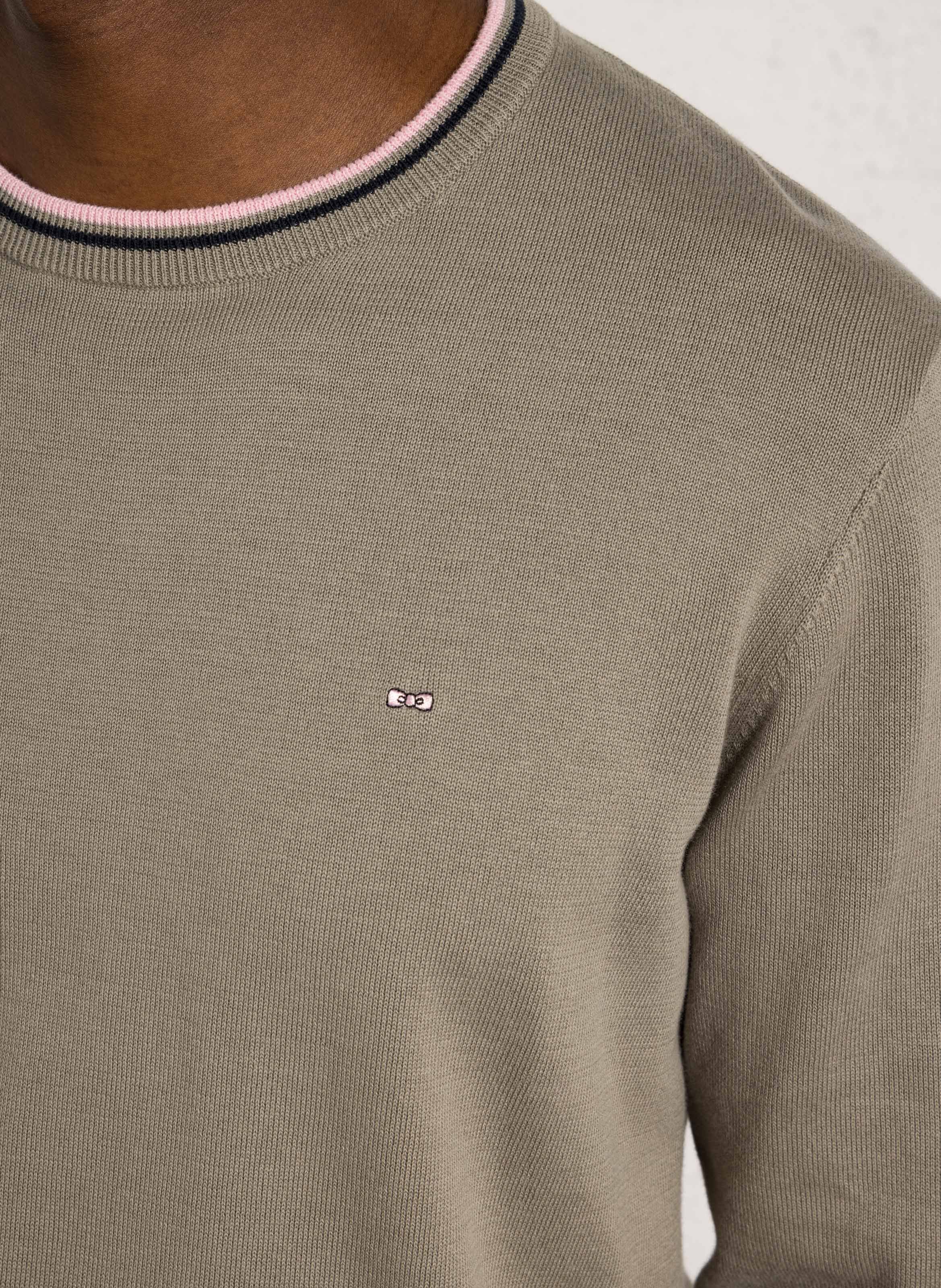 Gerader Rundhals-Pullover aus Baumwolle EDEN PARK Beige