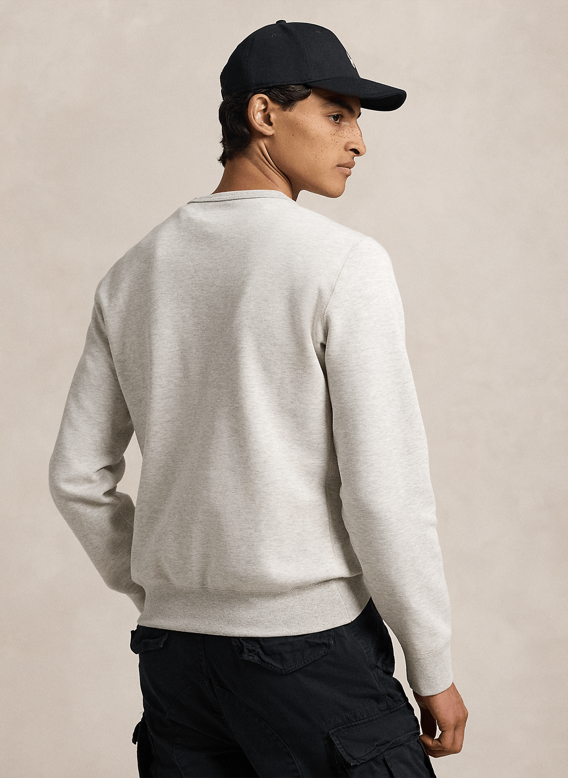 Sweat droit uni en coton mélangé POLO RALPH LAUREN Gris