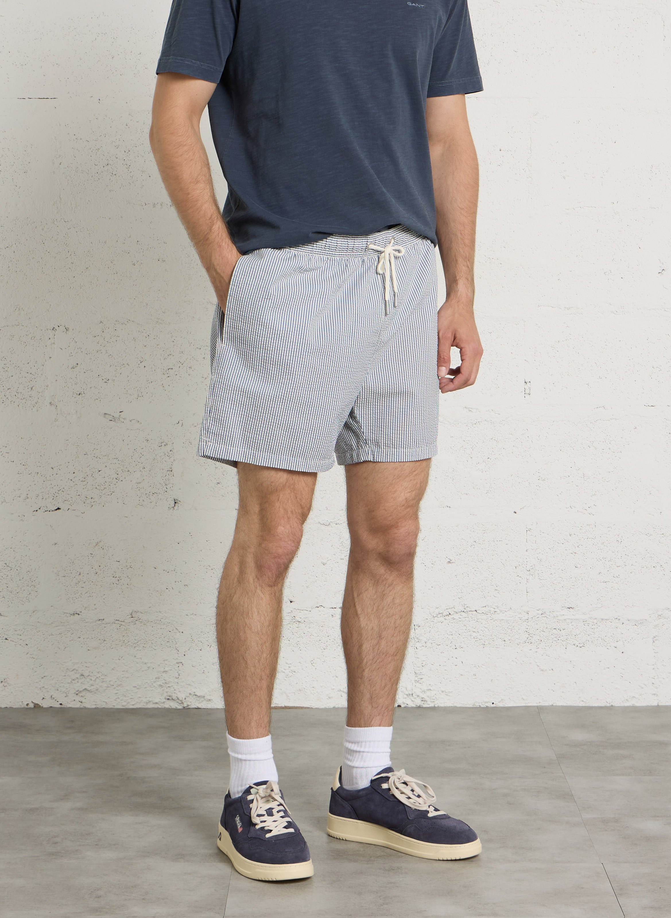 Short de bain élastiqué rayé GANT Bleu