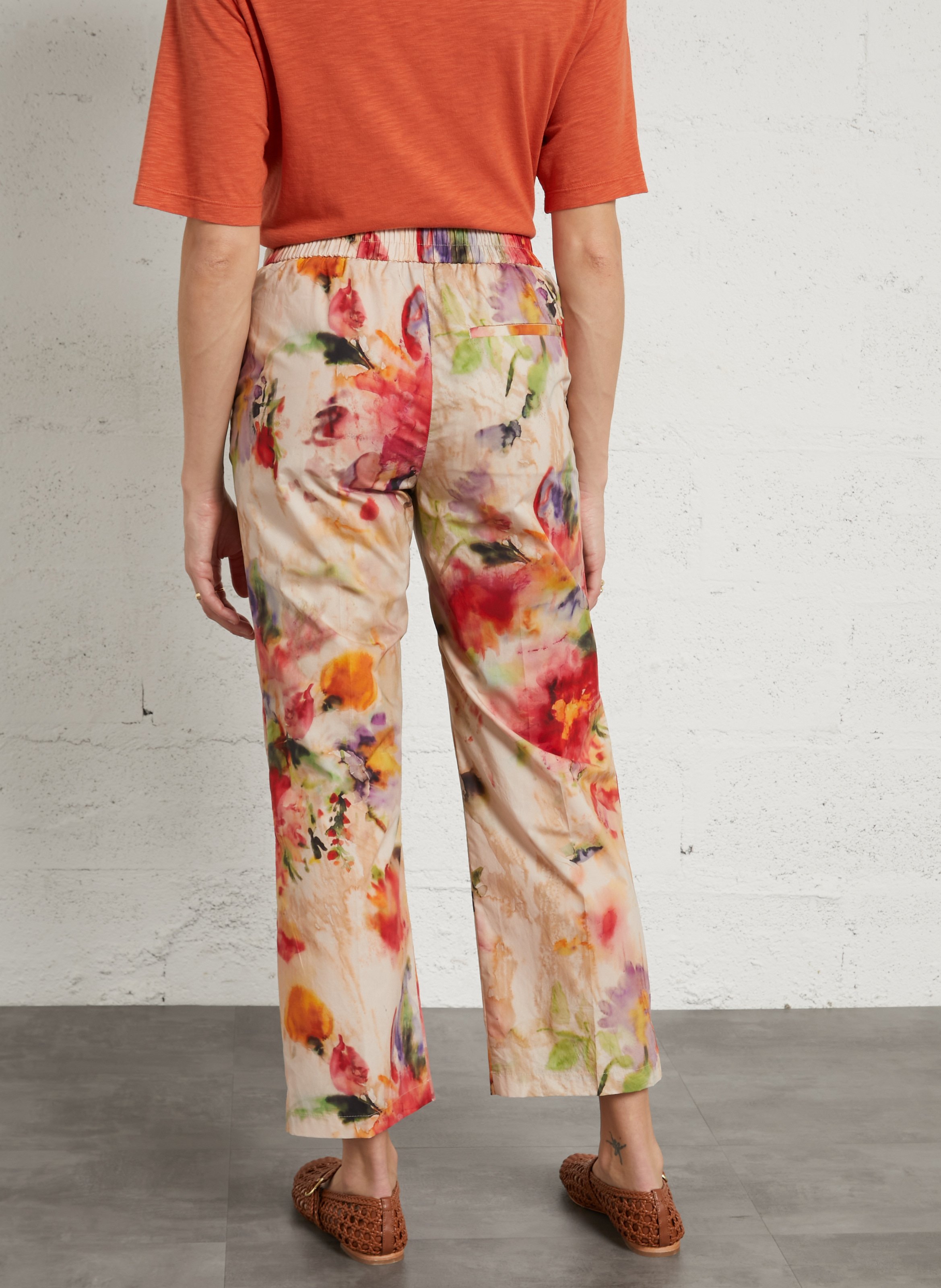 Pantalon droit en coton MOMONI Multicolore