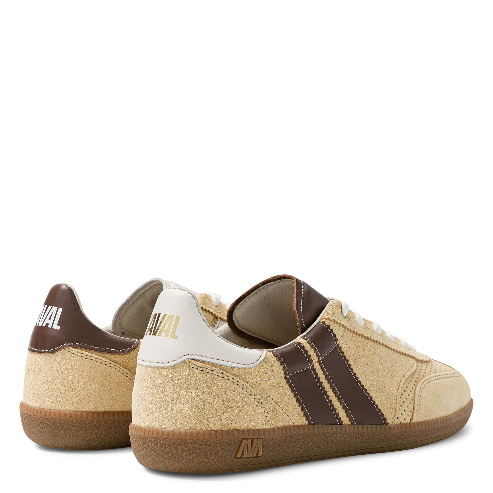 Baskets basses en cuir velours CAVAL Beige