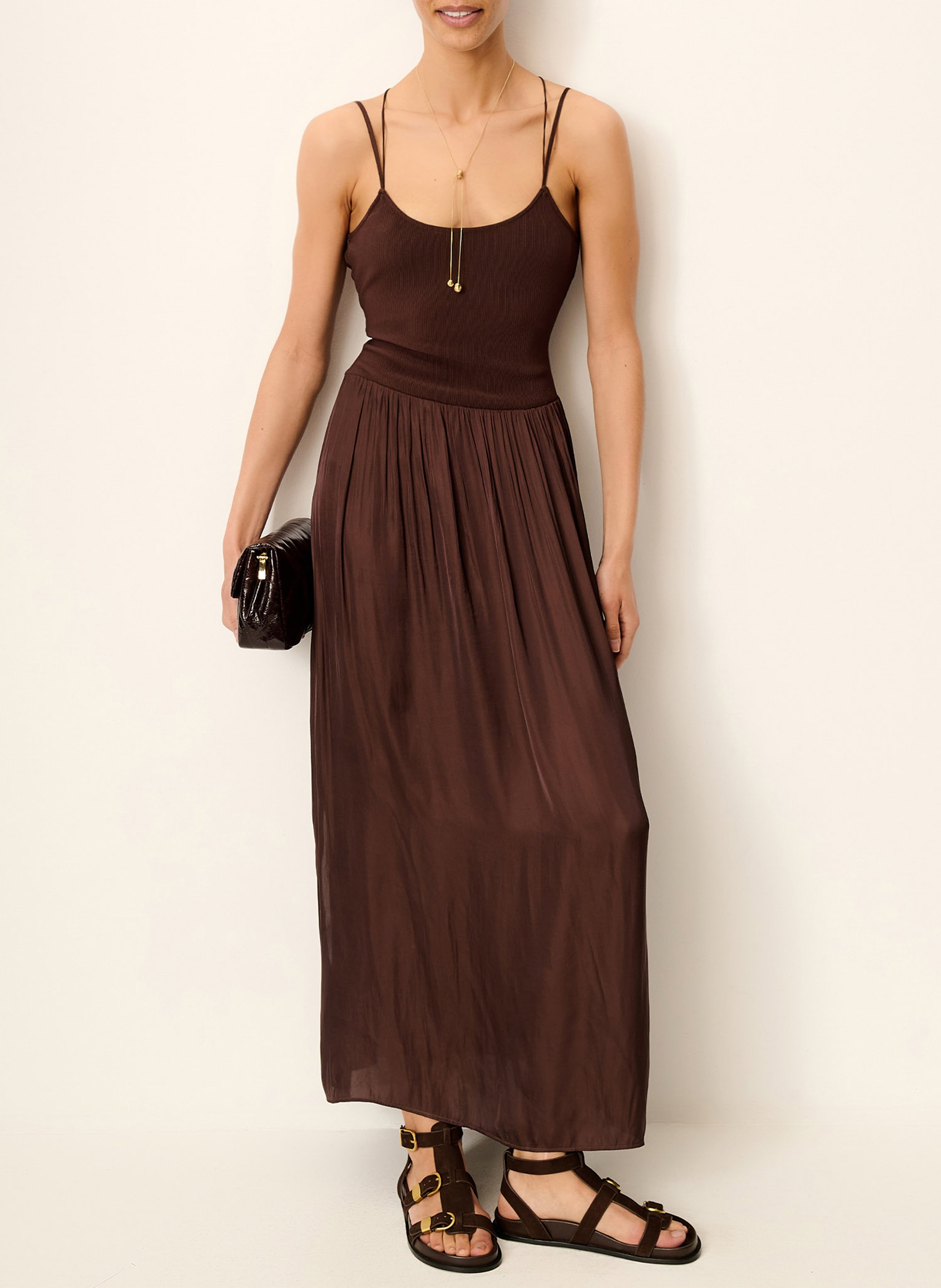 Langes Kleid mit Rundhalsausschnitt SESSUN
