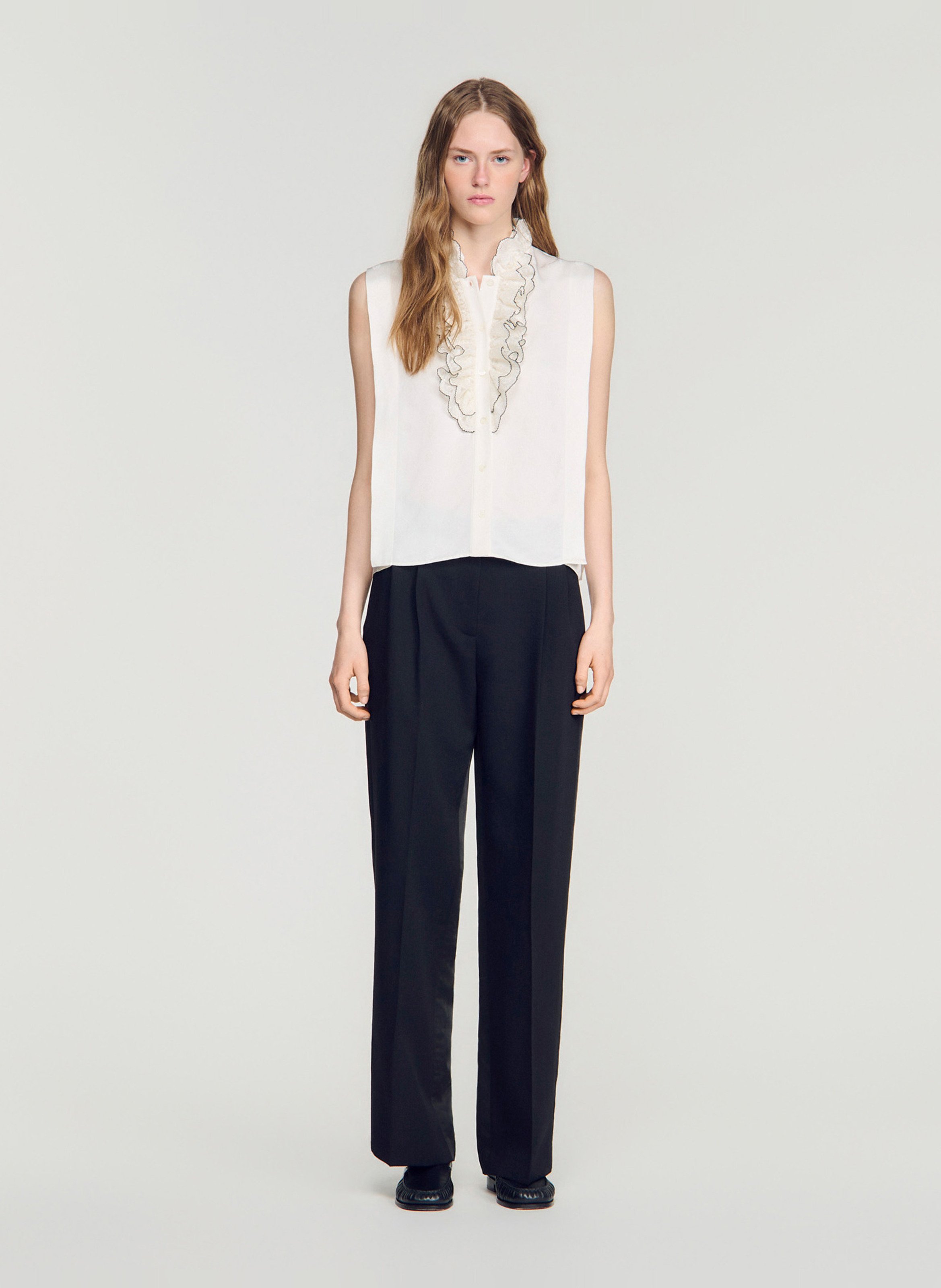 Mouwloze top SANDRO Beige