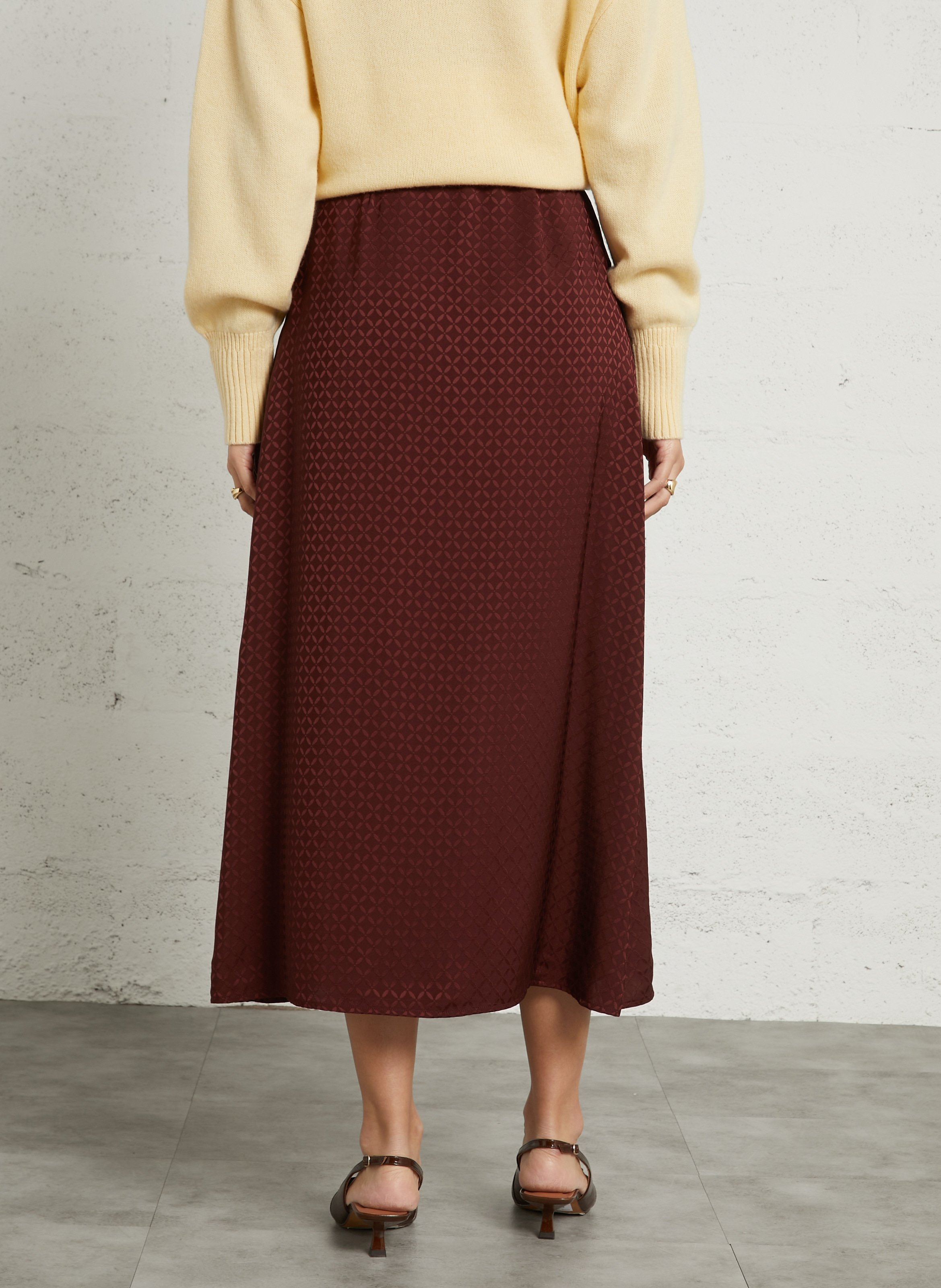 Flowing flared midi skirt SUNCOO Plums