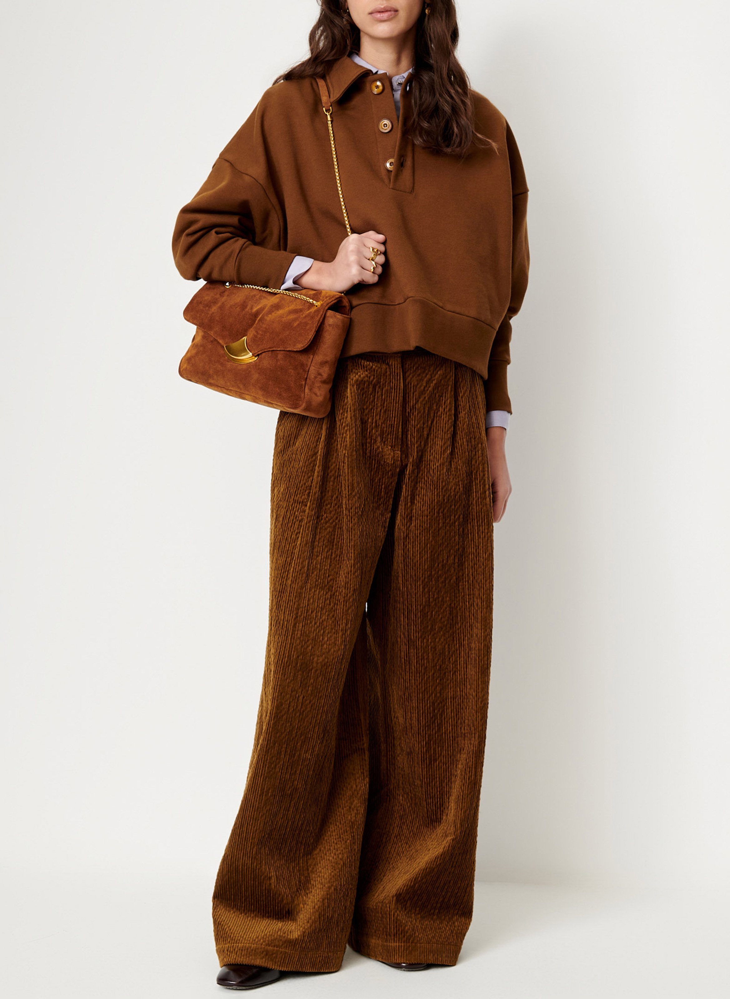 Oversized sweater van katoen SESSUN Bruin
