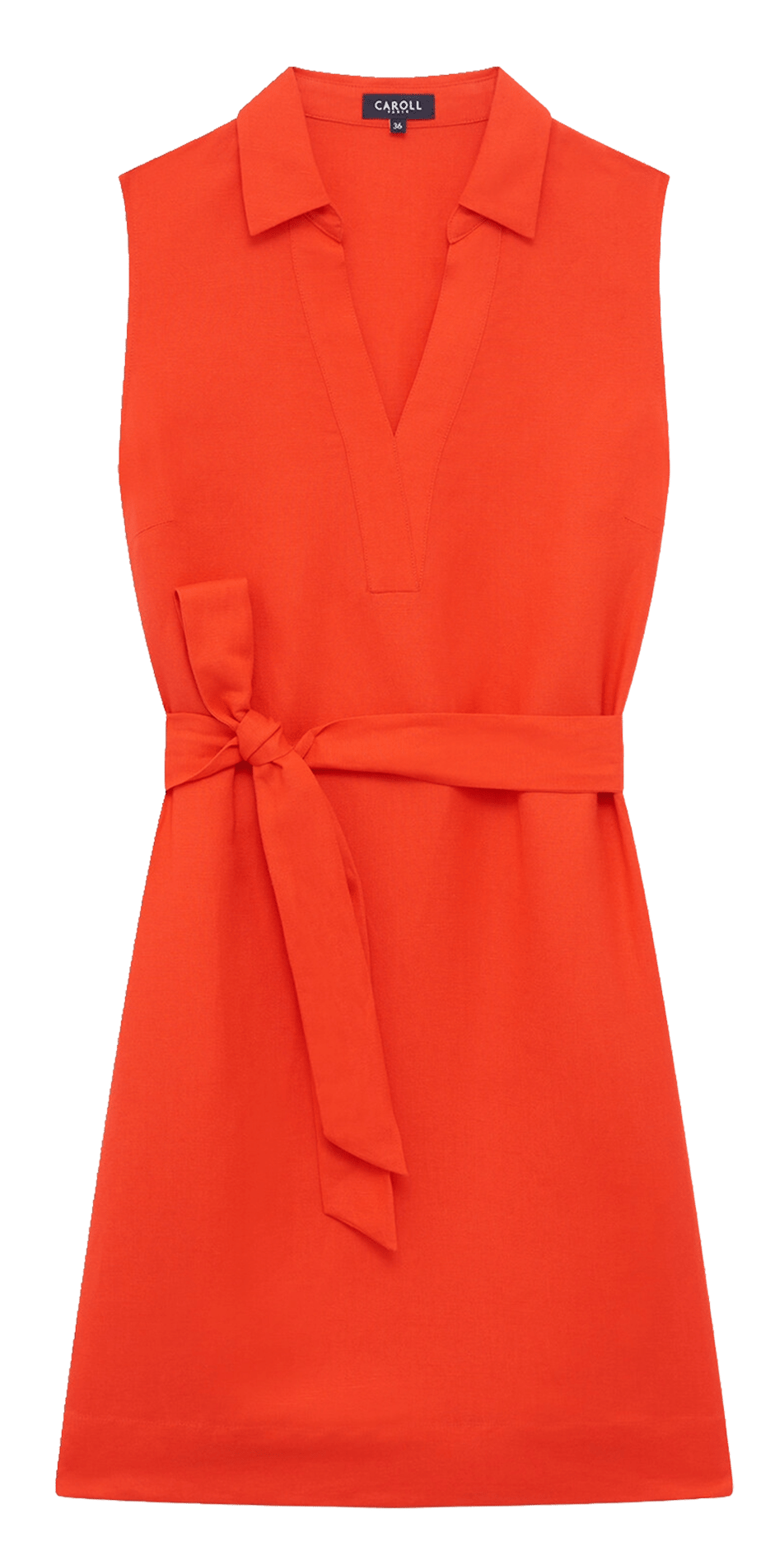 Short V-neck dress CAROLL Red