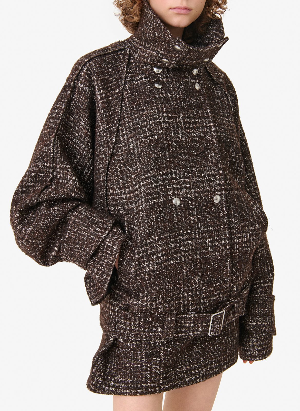 Veste ample boutonnée avec imprimé IRO Marron