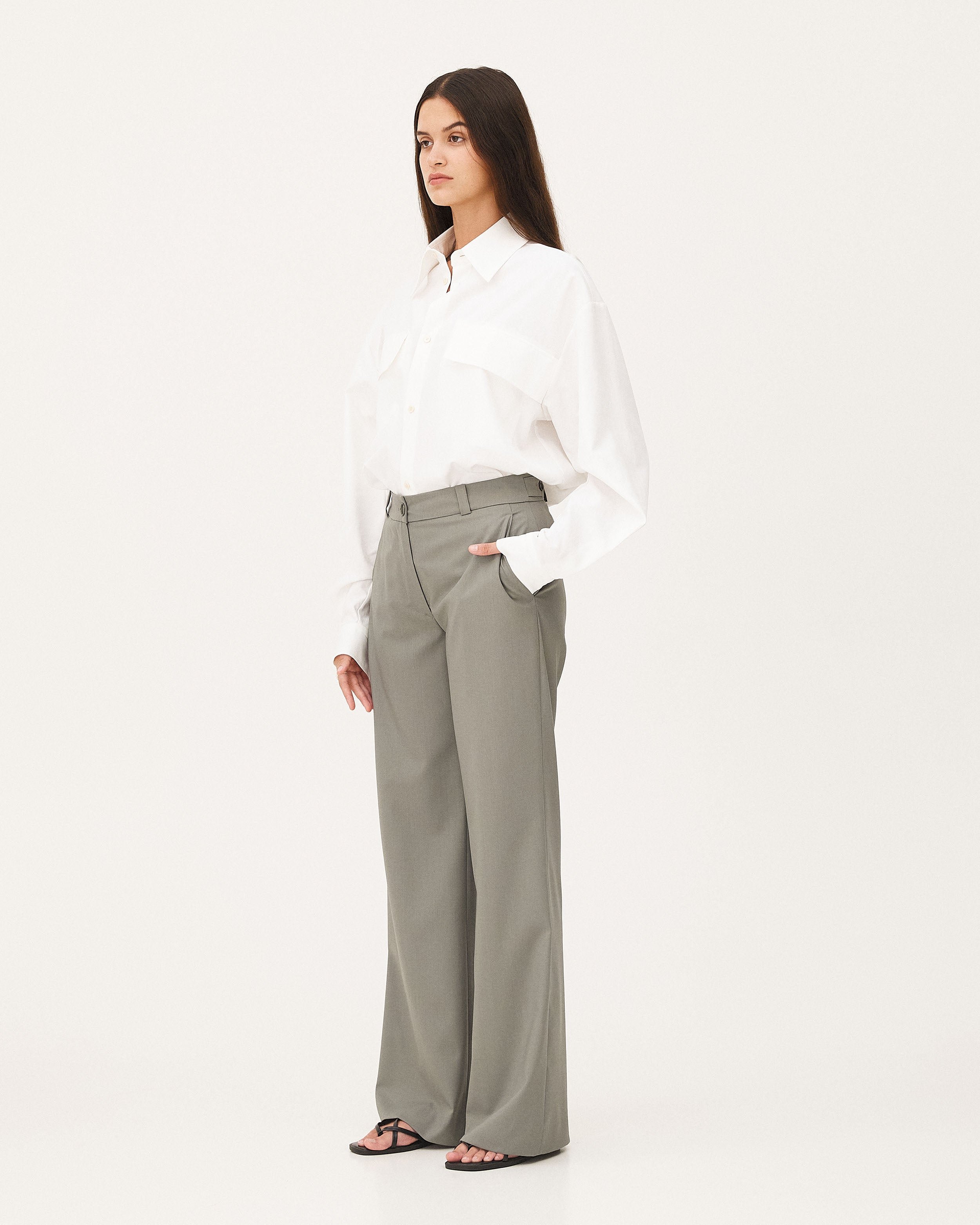 Flared pants gilia Noyoco Green