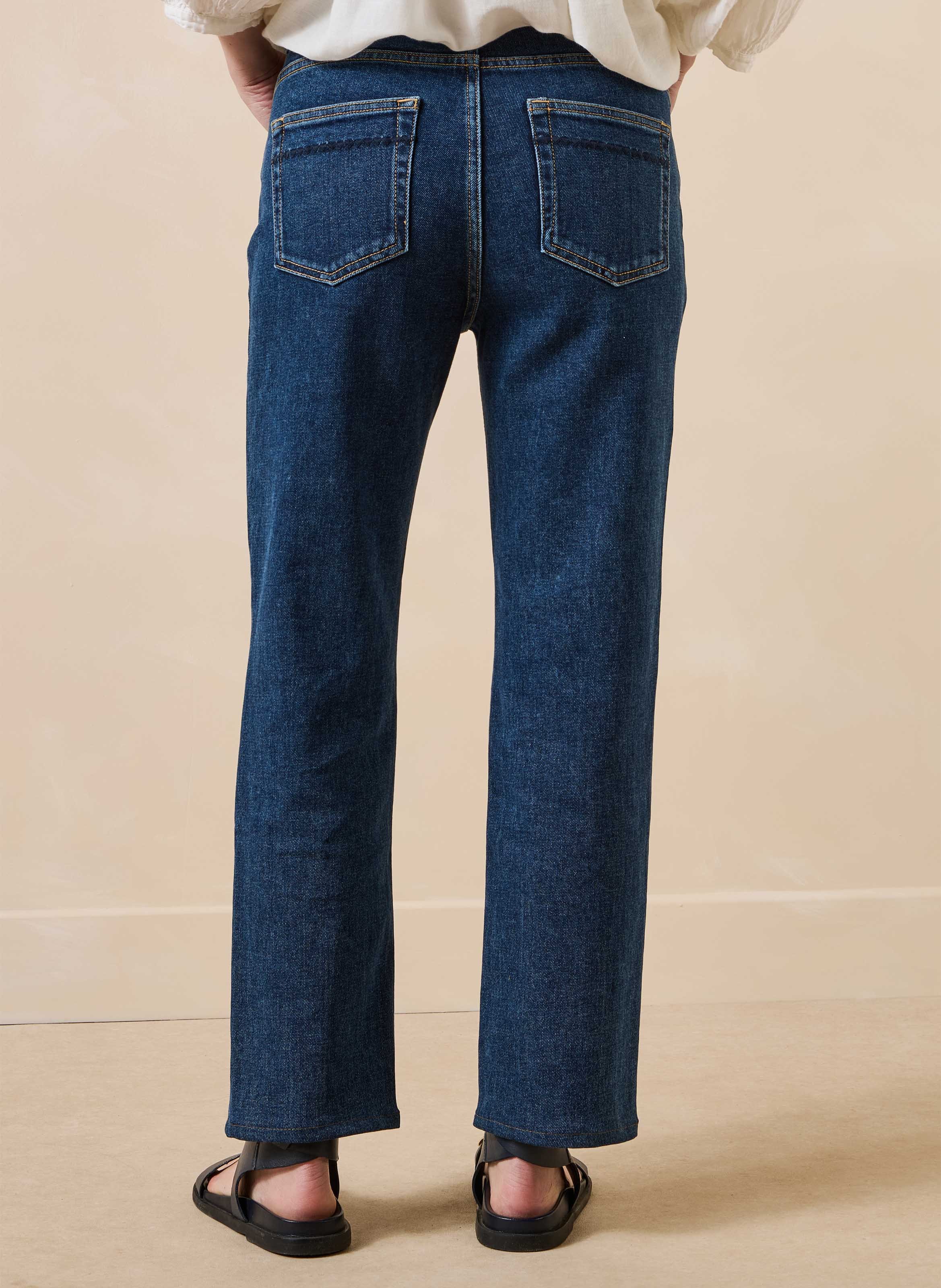 Slim fit jeans van biologische katoenmix LA FEE MARABOUTEE Blauw
