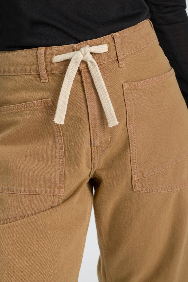 Loose jeans, wide leg, length 34 LE TEMPS DES CERISES Beige