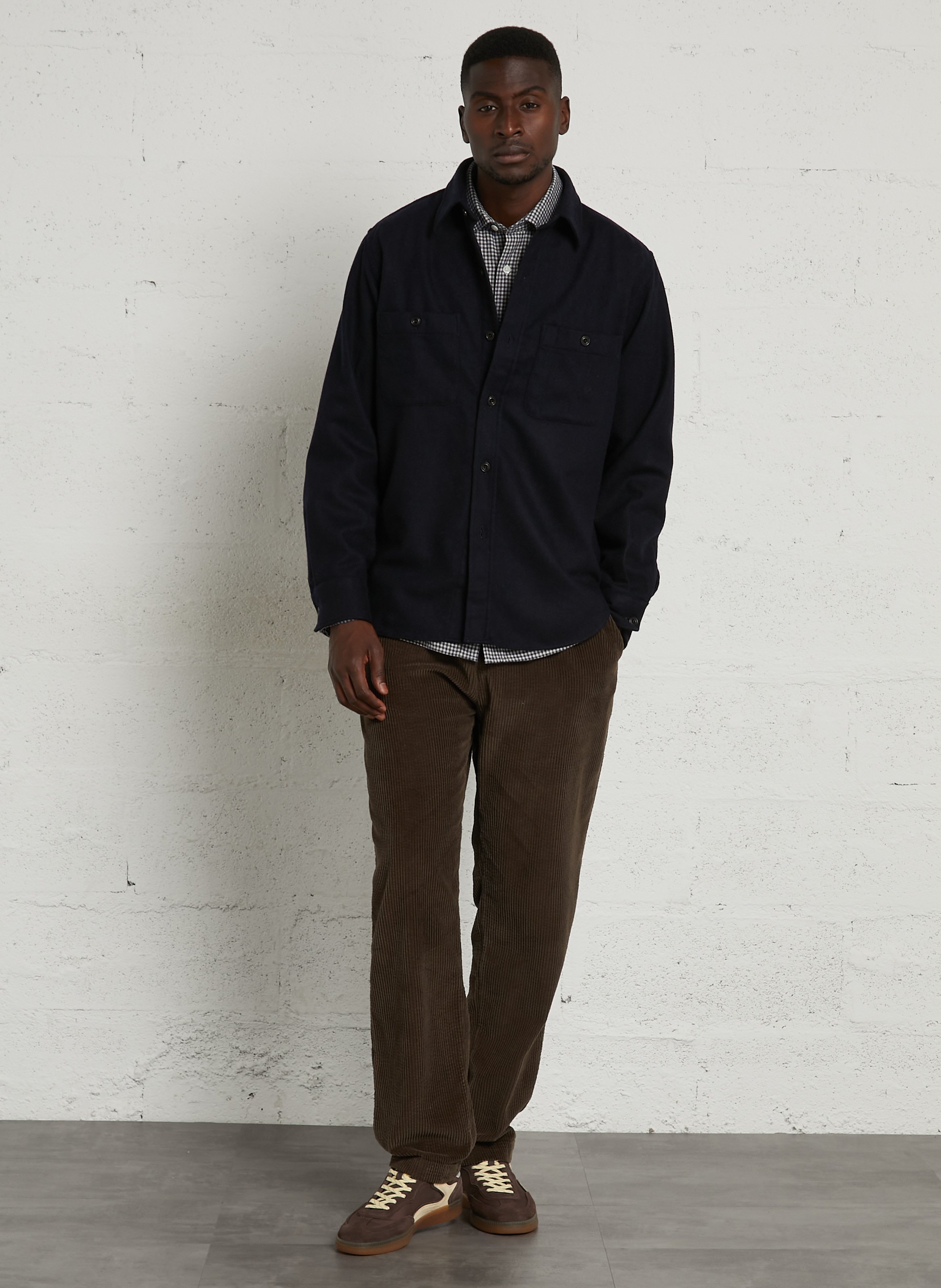 Chemise en laine mélangée HARTFORD Bleu