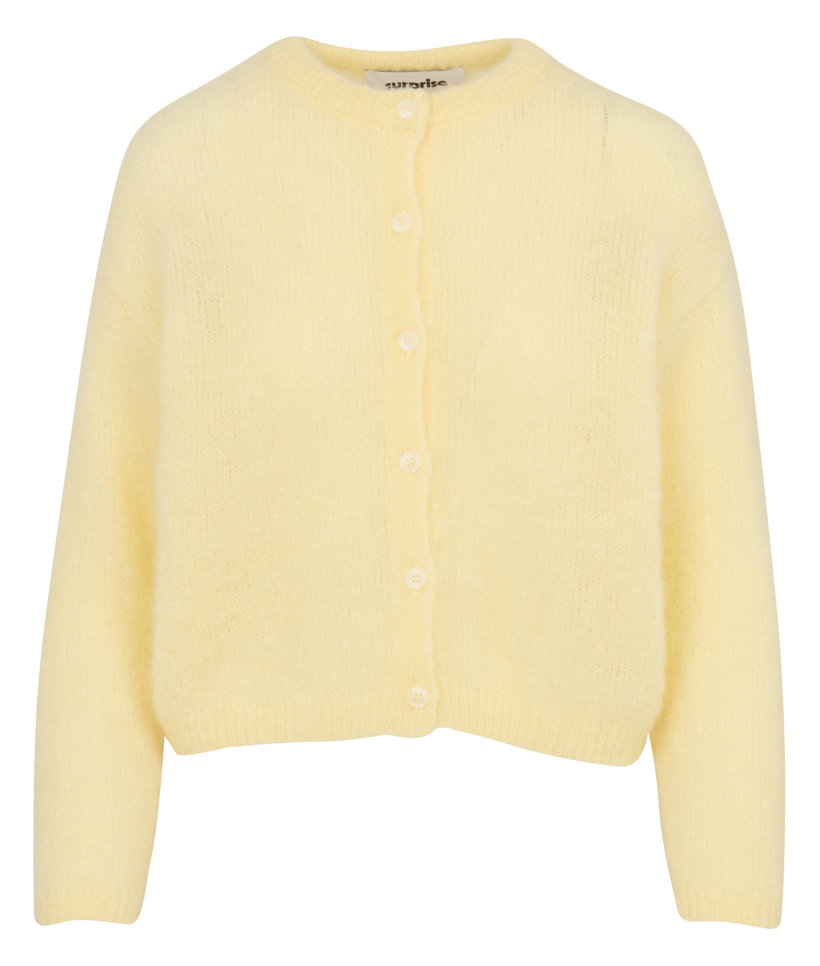 Weiter Rundhalsausschnitt-Pullover aus gemischtem Mohair SURPRISE Gelb