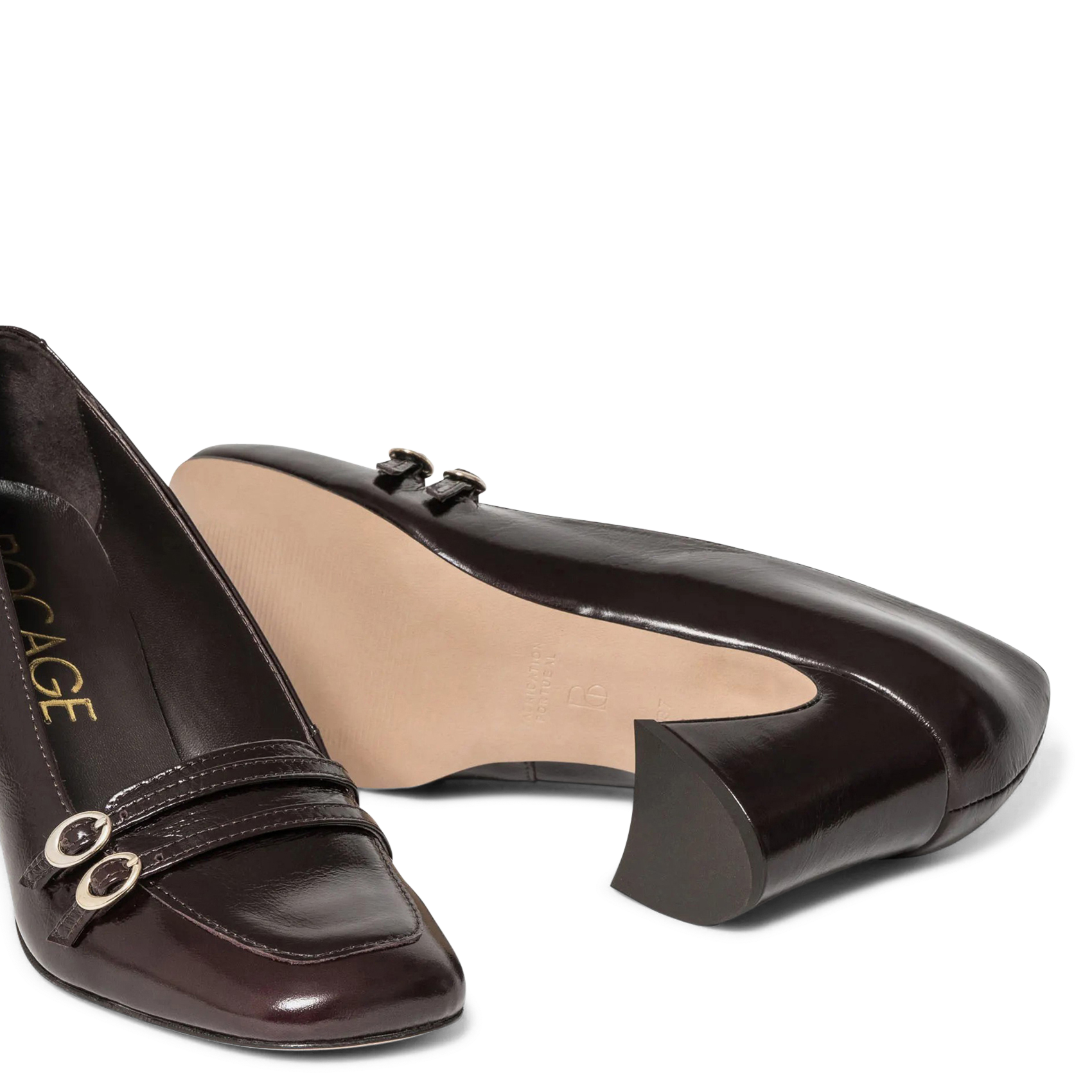 Lederpumps mit Schnallen BOCAGE Braun