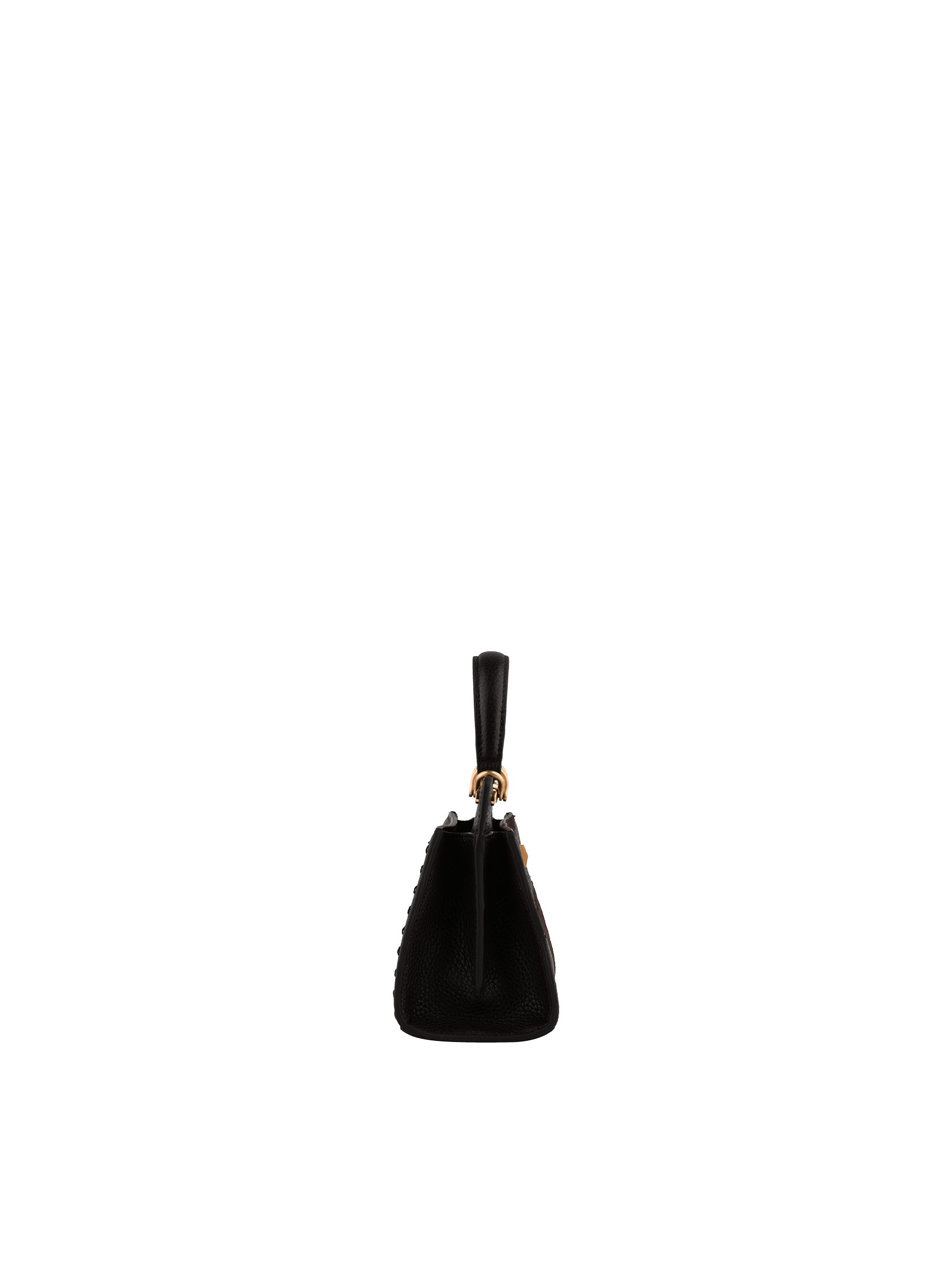 Cowhide leather handbag with a suede-effect finish POURCHET Multicolored