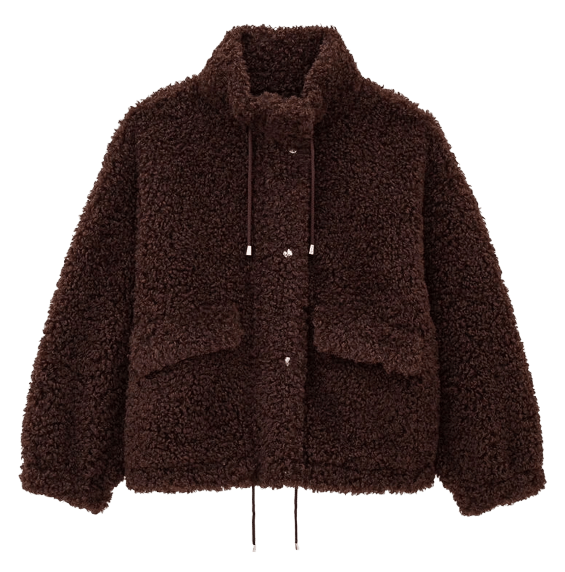 Manteau col montant ample en sherpa BA&SH Marron