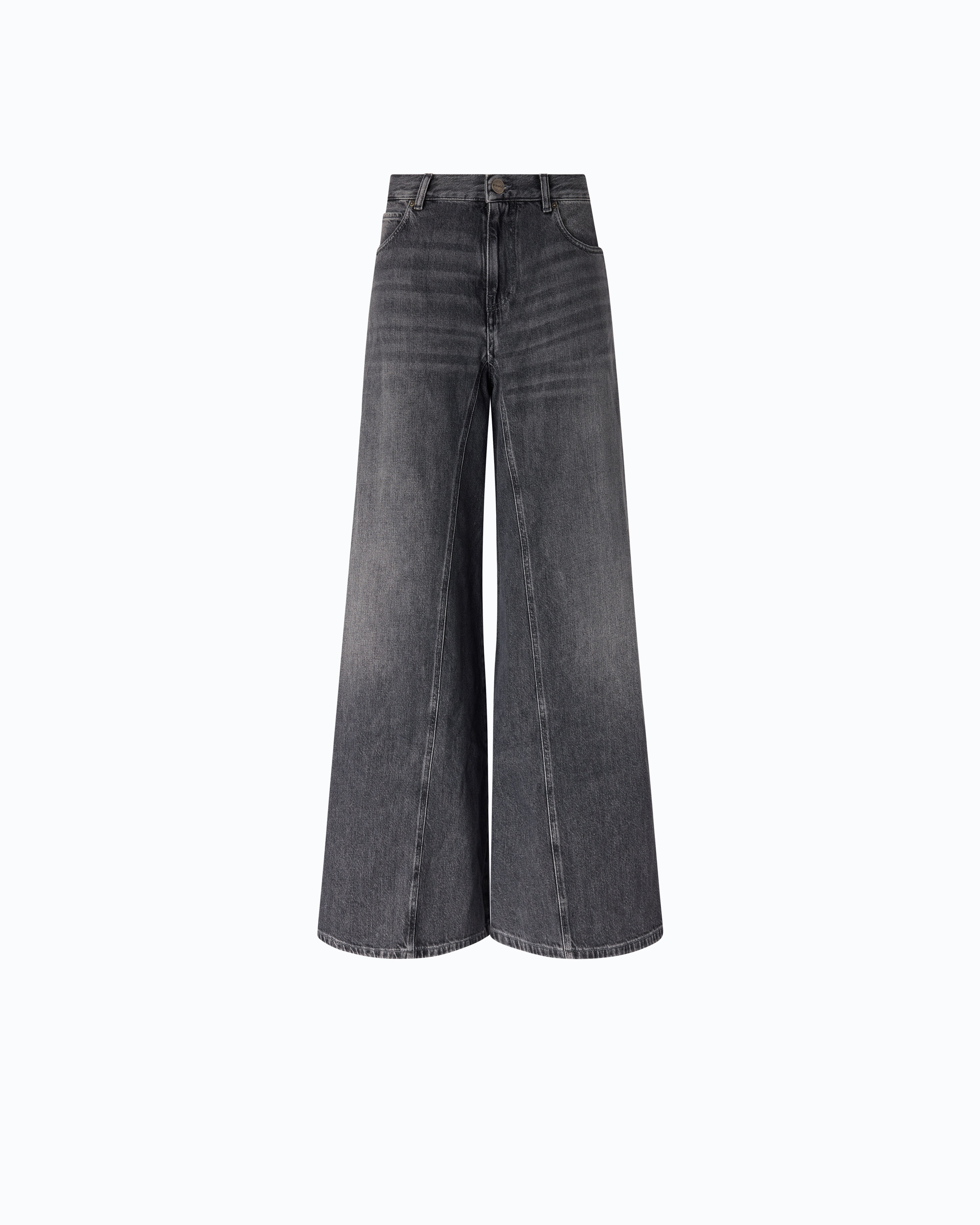 Jean évasé super wide leg en denim noir PINKO Gris