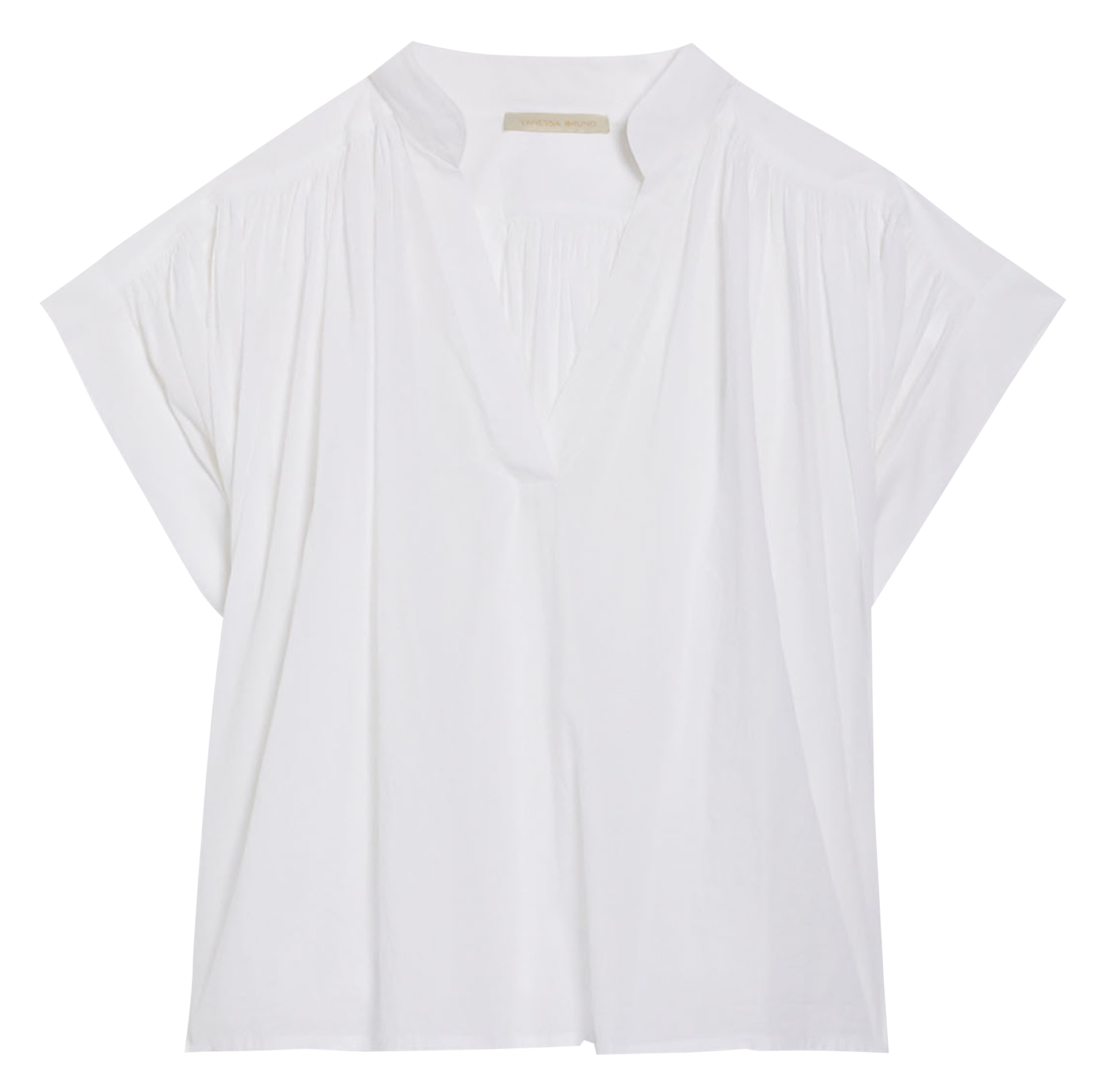 Weite Baumwollbluse mit V-Ausschnitt VANESSA BRUNO Weiss