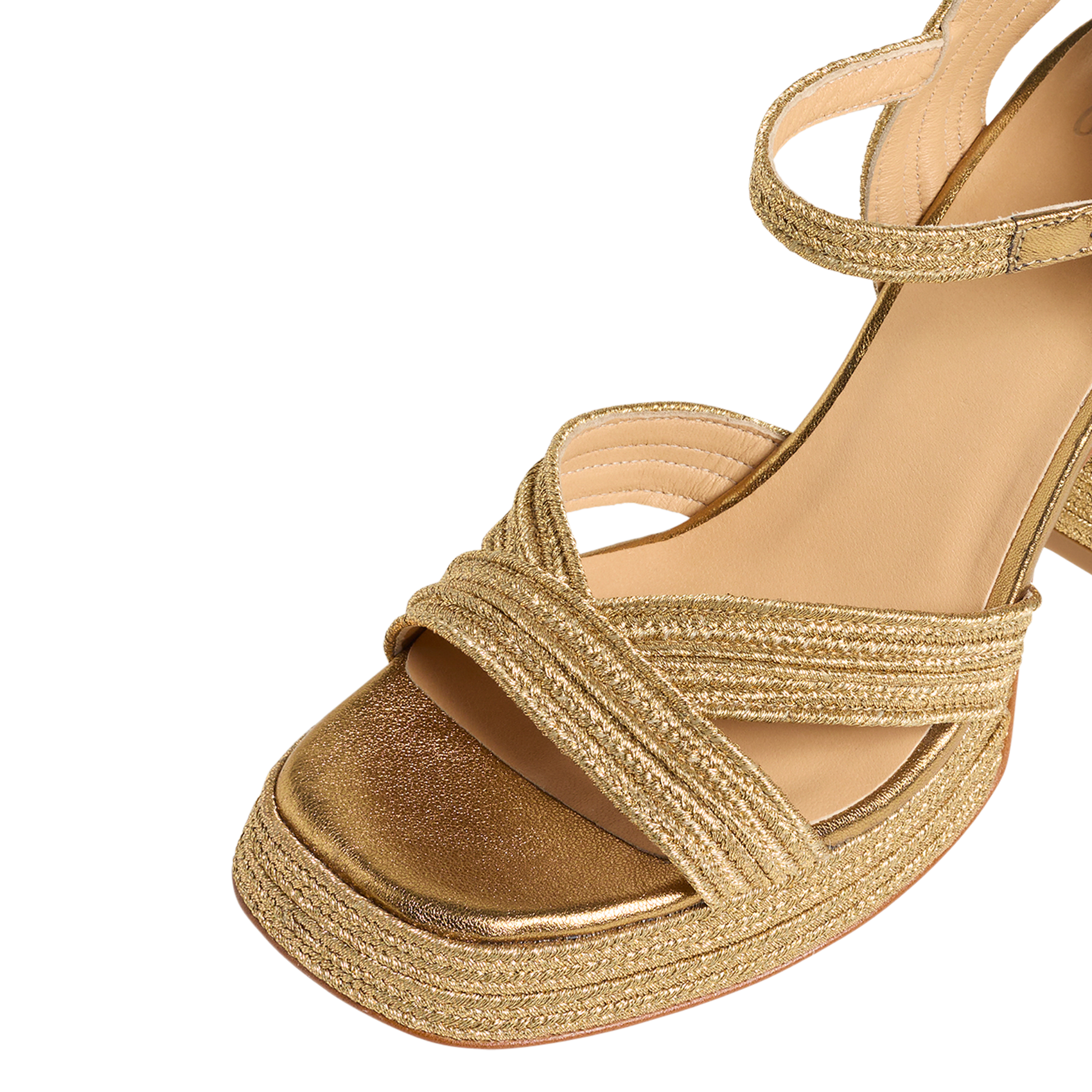 Flechtsandalen mit Absatz CASTANER Golden