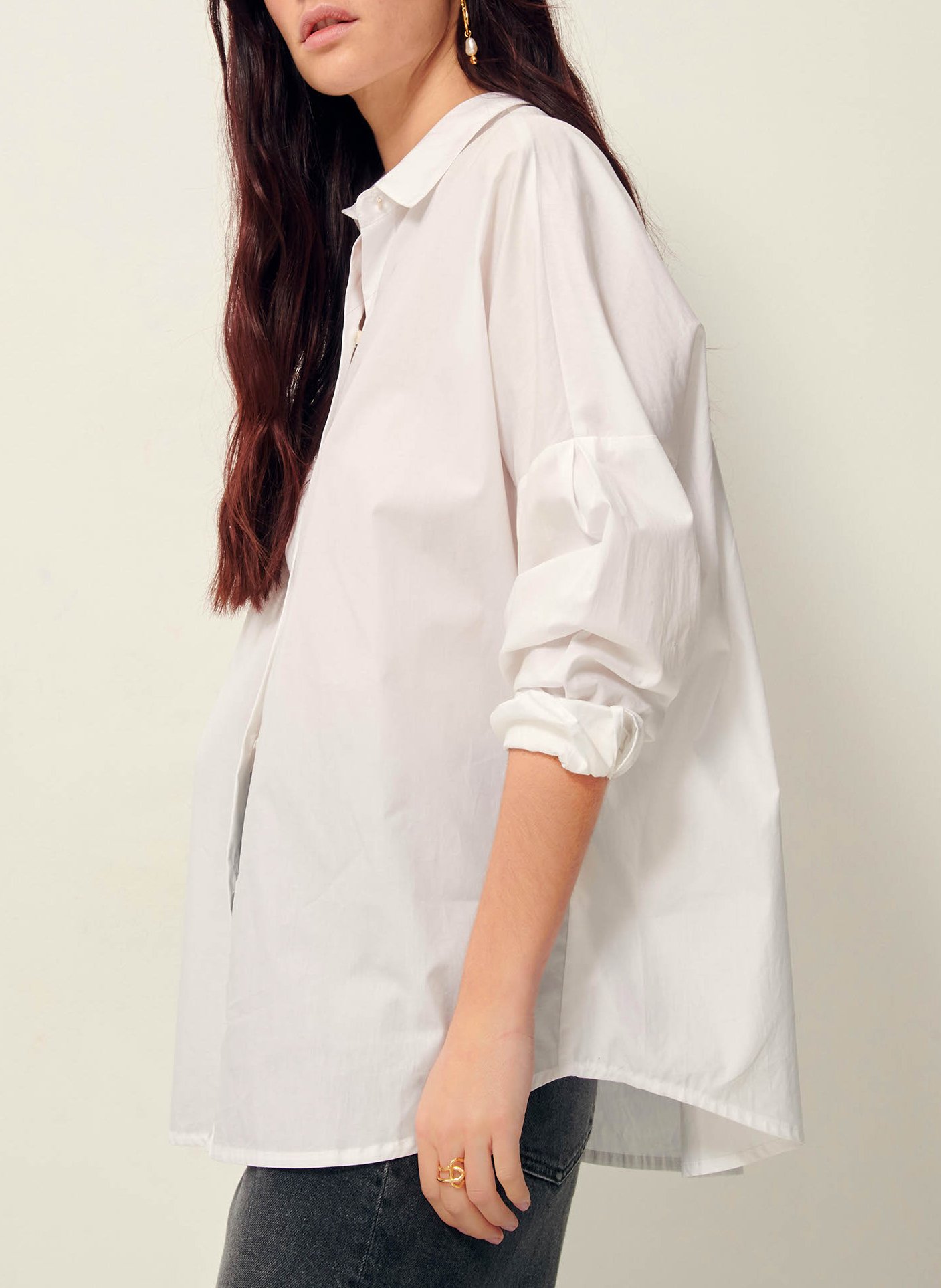 Chemise col classique en coton SESSUN Blanc