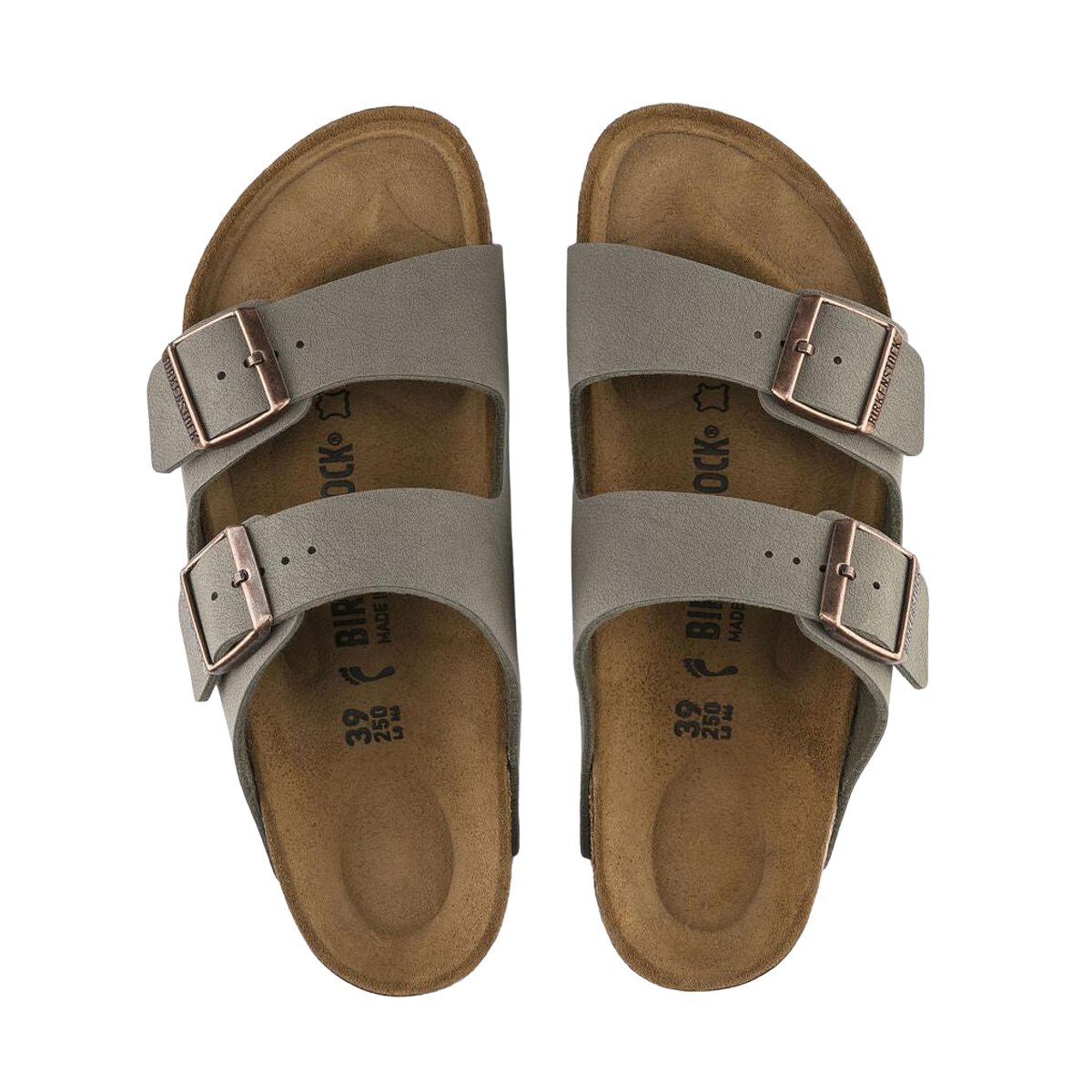 Faux leather sandals BIRKENSTOCK Grey